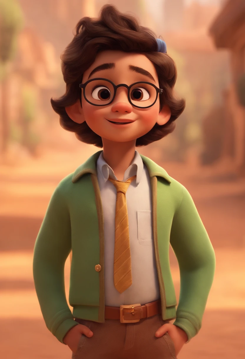 Image of a for a story in a YouTube video in Pixar format, It's the littlester, He's the class leader, He's outgoing, Playful and stands up for many things, Cabelos curtos