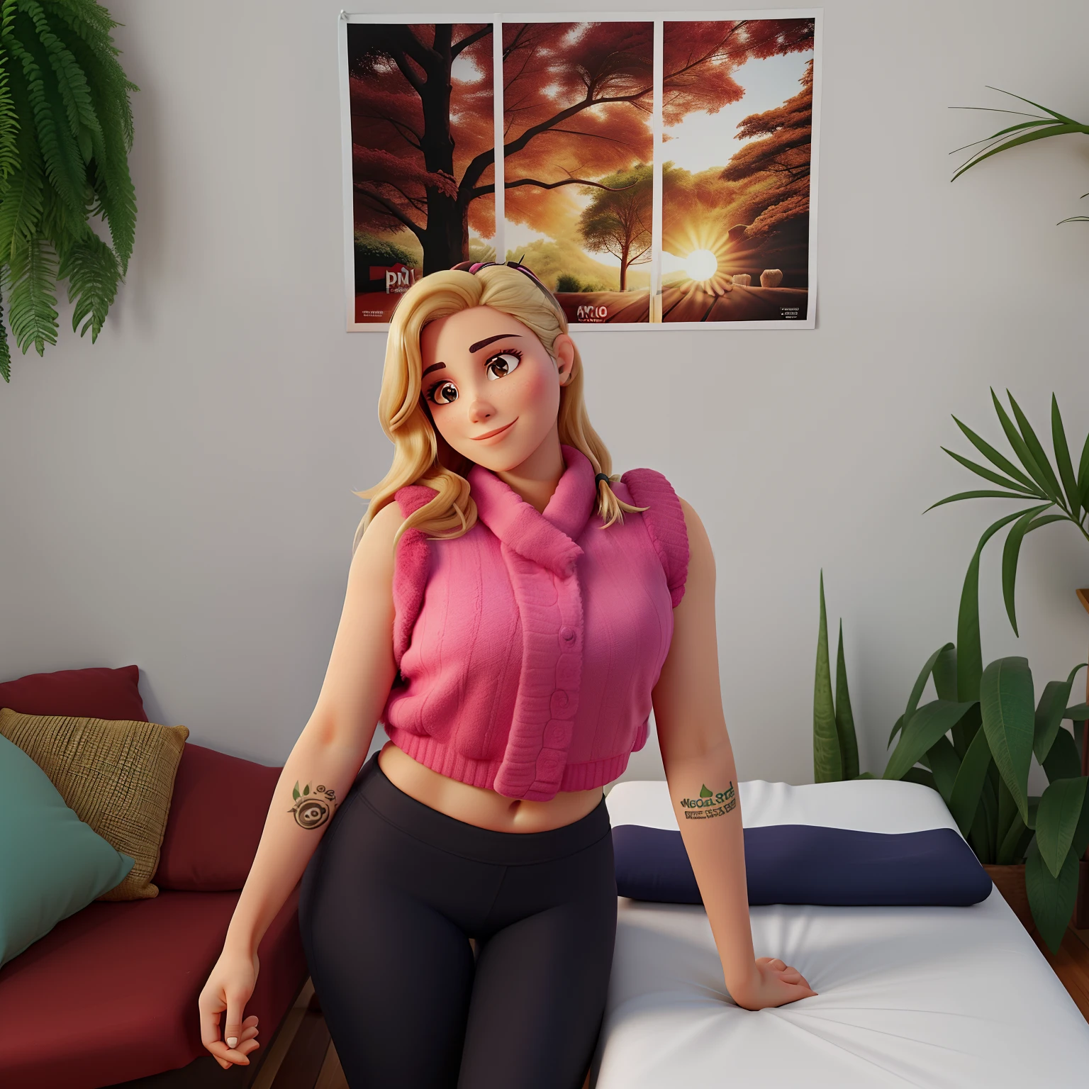 Poster fundo com maca de massagem.
