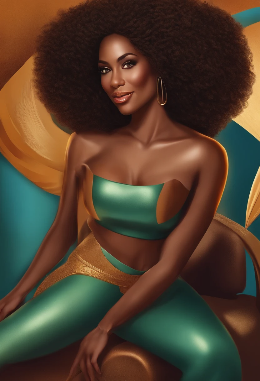 (best quality,4k,8k,Altas,master part:1.2),ultra-detalhado,(Realistic,fotorrealista,photo-realistic:1.37),Black beautiful woman sitting on an olive green sofa,figura sexy,pose sexy,roupas quentes,cabelos verdes e pretos,Rosto da Beleza,olhos hipnotizantes,Batom vermelho escuro,roupa da moda,cores vibrantes,studio lighting,luscious greenery,atmosfera ousada, Cor da pele realista e detalhes, Nice African Braided Hair Style - Alicia Keys Braids,