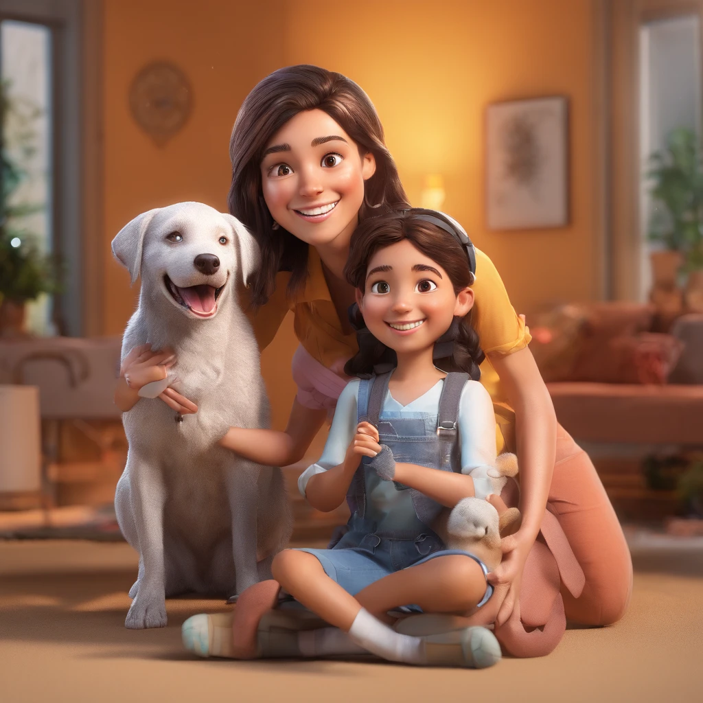 Lara menina feliz e sorridente, Gabriel happy and smiling girl and are with her dog stray friendly and smiling playing