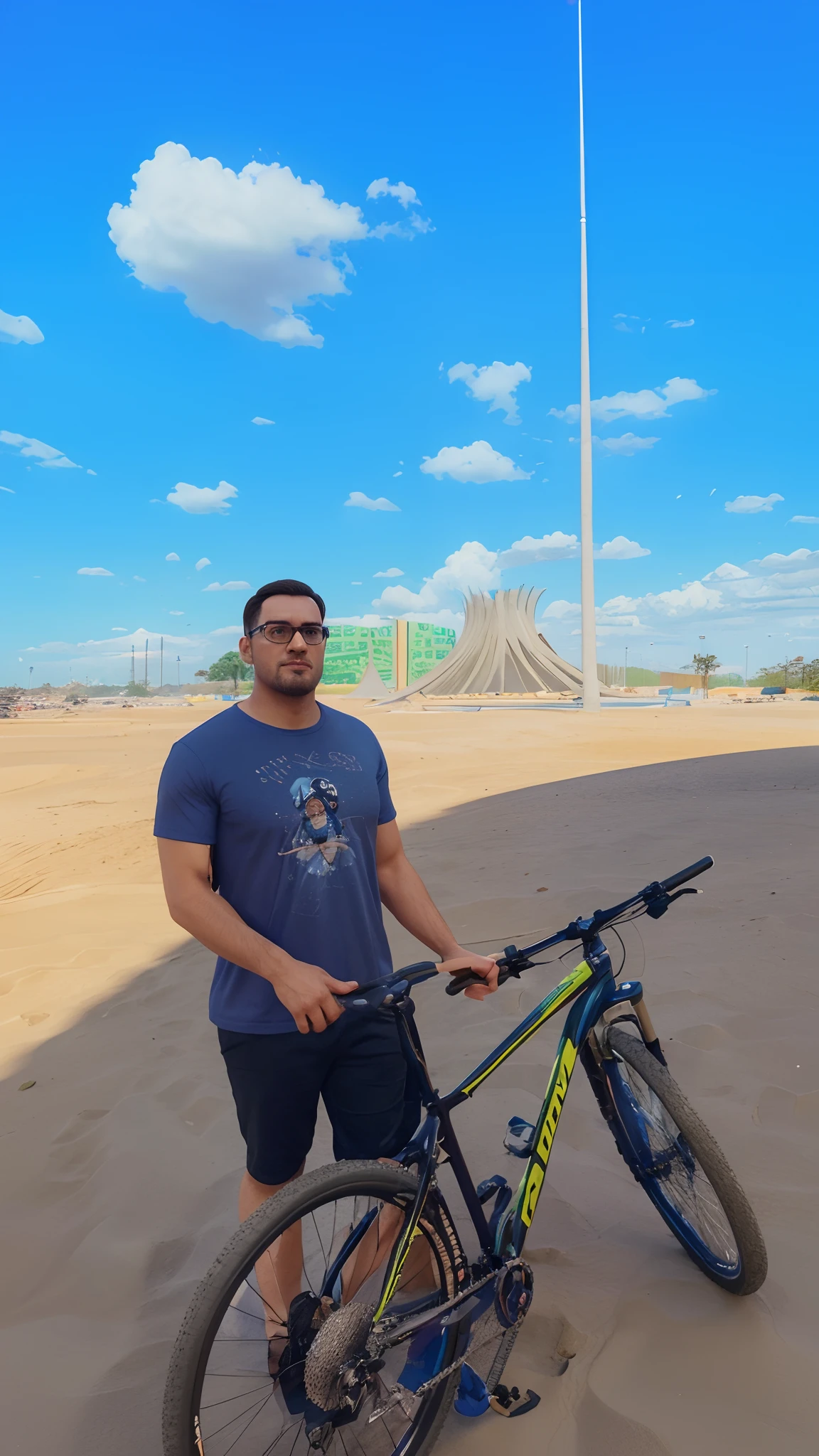 Cartoon character of a man with black glasses and a blue shirt, animation character, Caractere estilizado, animation style rendering, 3D estilizado, Arnold Maya render, 3 d render stylized, toon render keyshot, Personagem 3D, Personagem 3D, 3d rendering stylized, 3 d character render, personagem de desenho animado, Personagem de close up, Pose de personagem,  (Estilo Pixar) (master part:1.2) (Bokeh) (best quality) (pele detalhada) (textura detalhada) (8k) (argila) (Cinematic lighting) (foco nítido