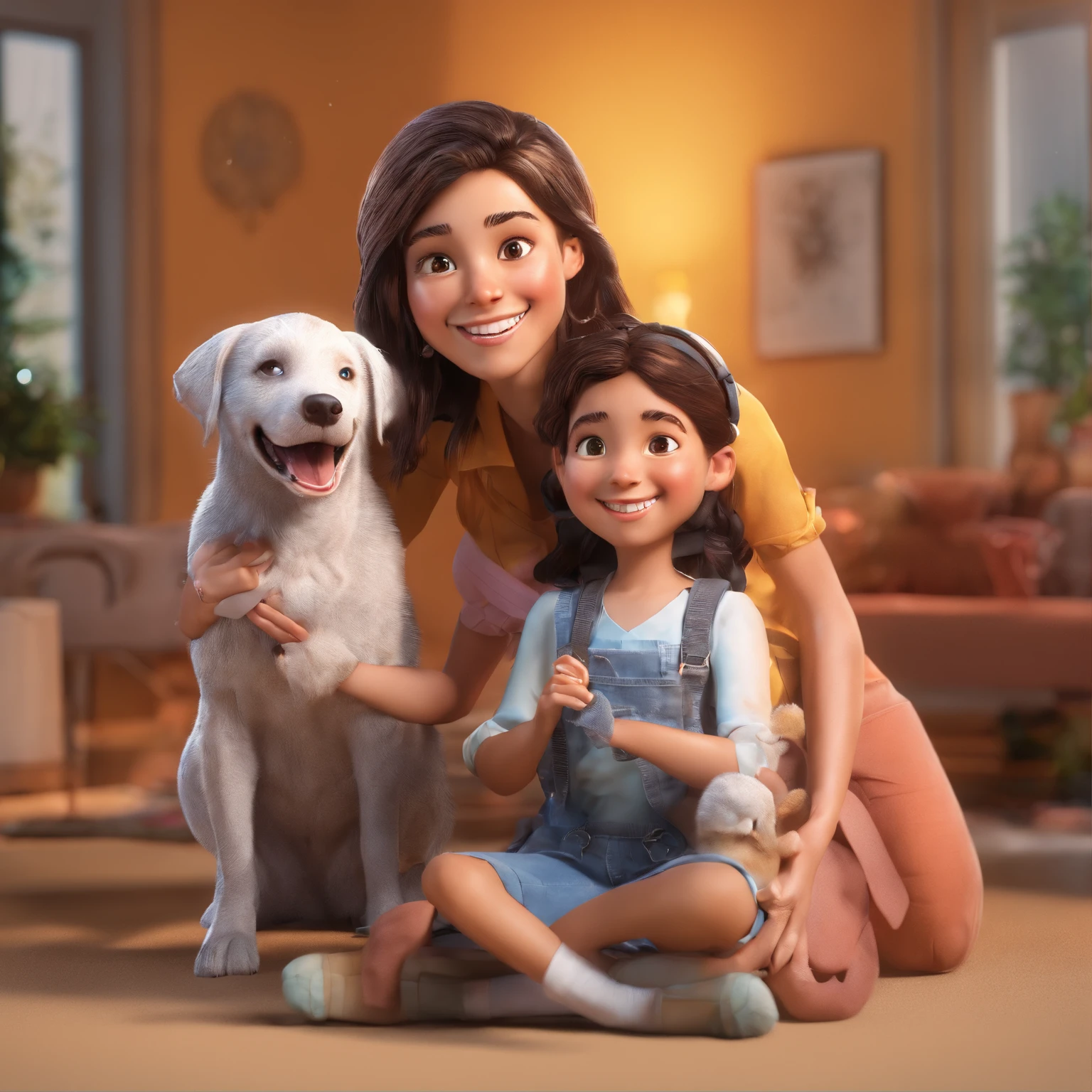 Lara menina feliz e sorridente, Gabriel happy and smiling little girl and are with her dog stray friendly and smiling playing