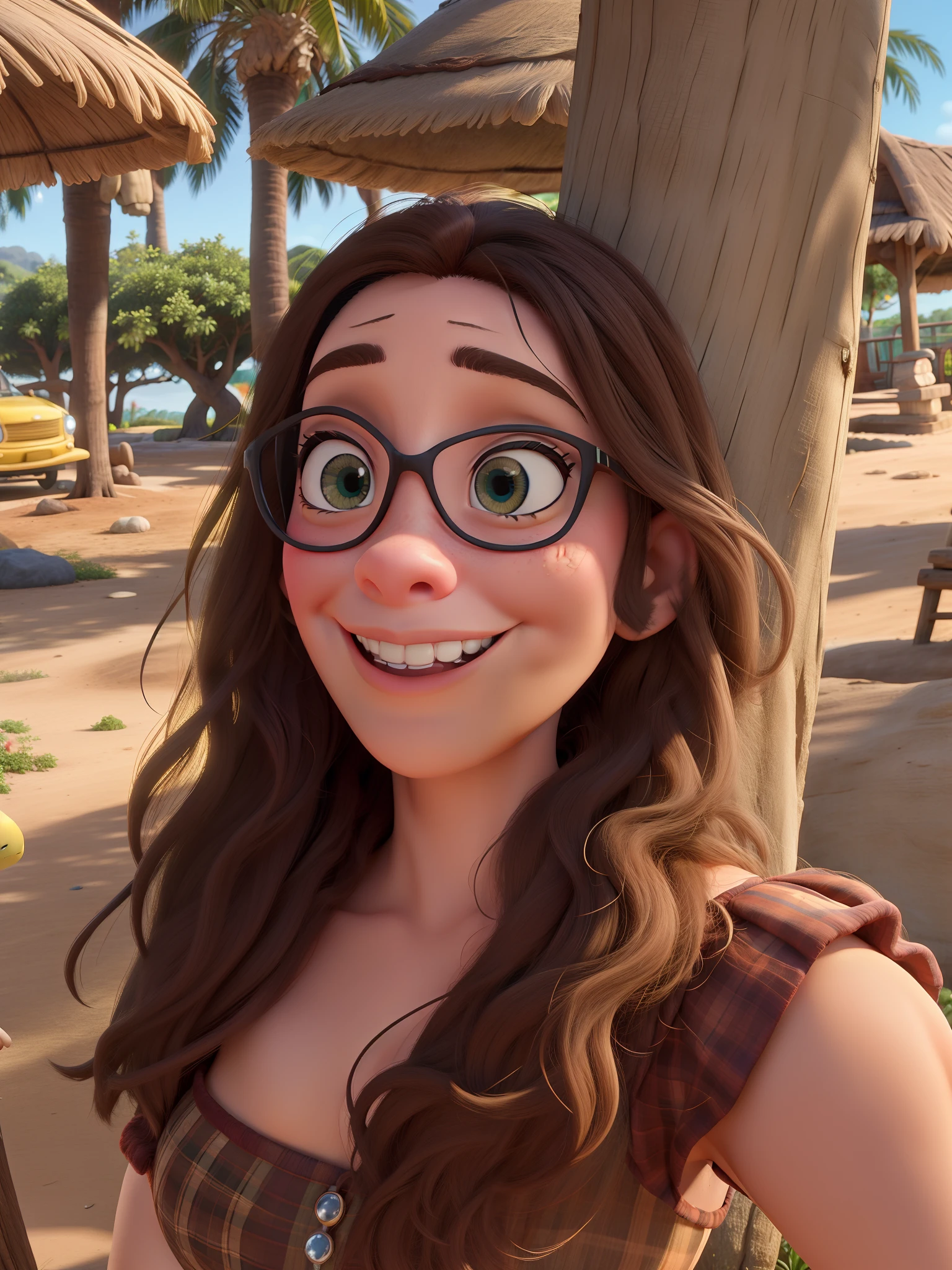 uma mulher estilo disney pixar, loira, praiana, alta qualidade, maior qualidade