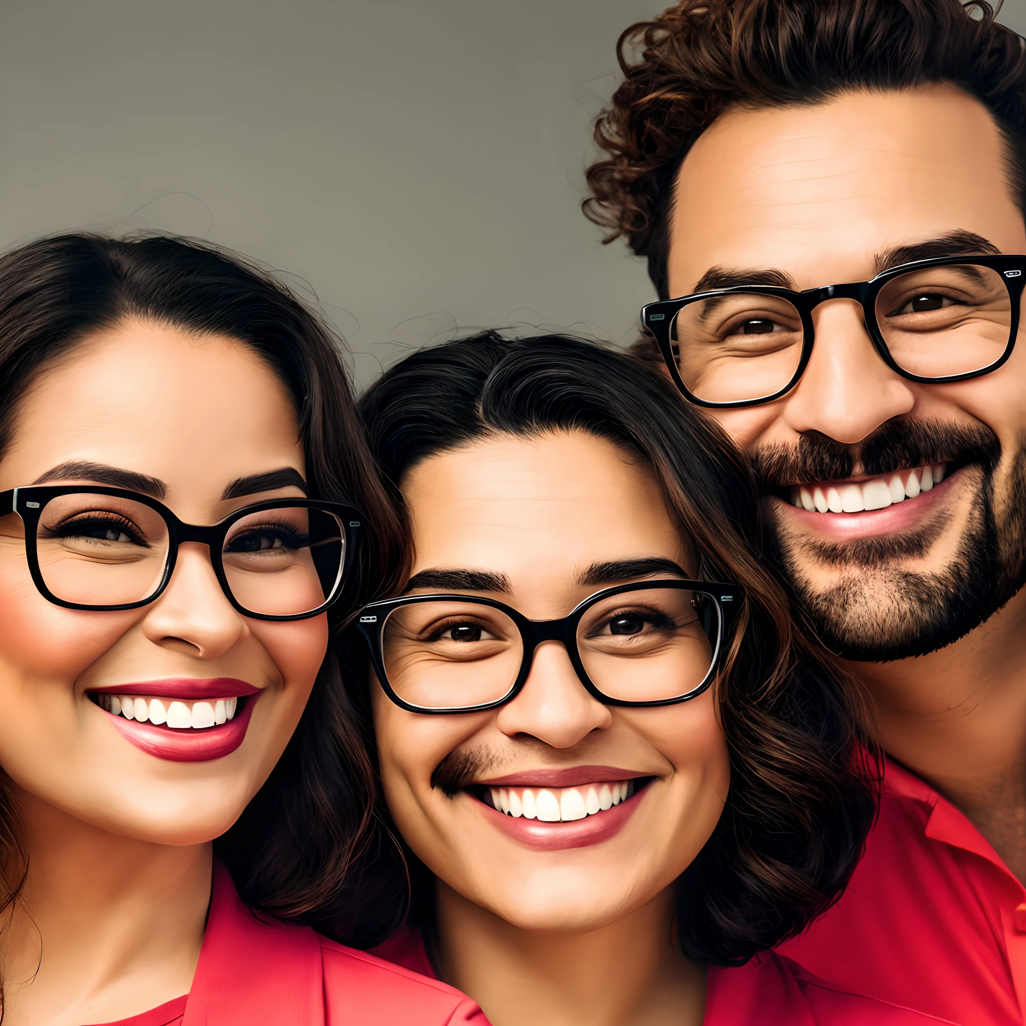 Illustration of an adorable couple, Highlight for a chubby mulatto man with glasses smiling and a brunette woman with beautiful expressive eyes - the man's skin is mulatto and the man's hair haswhile the woman's skin is black and the woman's hair is straight and brown. They are a bright room, cada um com um sorriso no rosto, e compartilhar um momento especial caracterizado pelo amor, Insights. Illustrate this scene from a perspective where they are facing the camera, Smiling and Showing Your Connection. Desenvolva esta arte em Full HD, Focus on your cinematic touch, Estilo Disney Pixar Animations
INFO