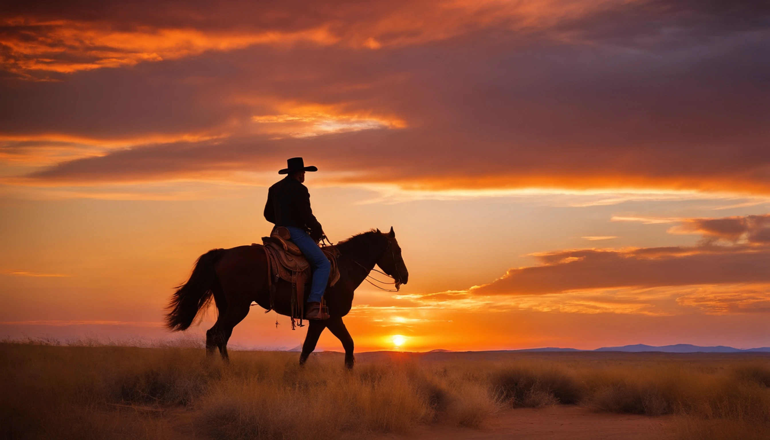 He looked to the distant horizon and rode into the sunset, determined to continue his journey through the Old West, helping those in need and keeping Maria's memory alive.