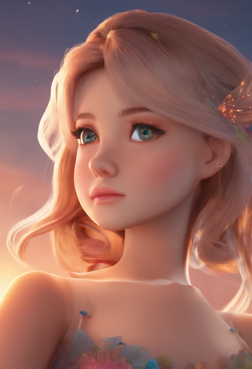 best quality, master part, fotorrealista, extremamente detalhado CG unidade 8k papel de parede, Chibi,1girl, Elsa,sozinho, cheio_corpo, sorrir, Olhando_em_visualizador, ao ar livre,