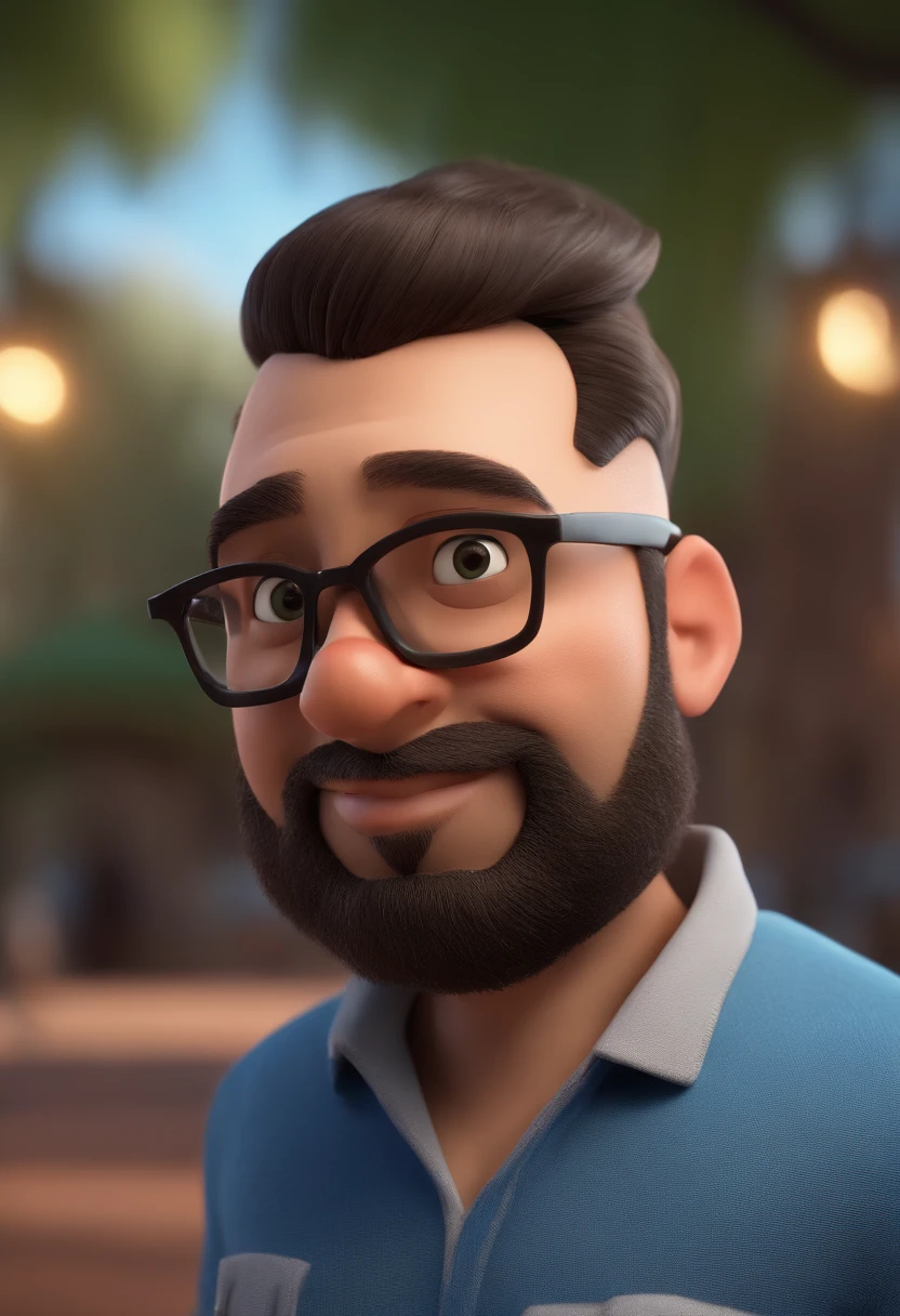Cartoon character of a man with black glasses and a blue shirt, animation character, Caractere estilizado, animation style rendering, 3D estilizado, Arnold Maya render, 3 d render stylized, toon render keyshot, Personagem 3D, Personagem 3D, 3d rendering stylized, 3 d character render, personagem de desenho animado, Personagem de close up, Pose de personagem, (Estilo Pixar) (master part:1.2) (Bokeh) (best quality) (pele detalhada) (textura detalhada) (8k) (argila) (Cinematic lighting) (foco nítido