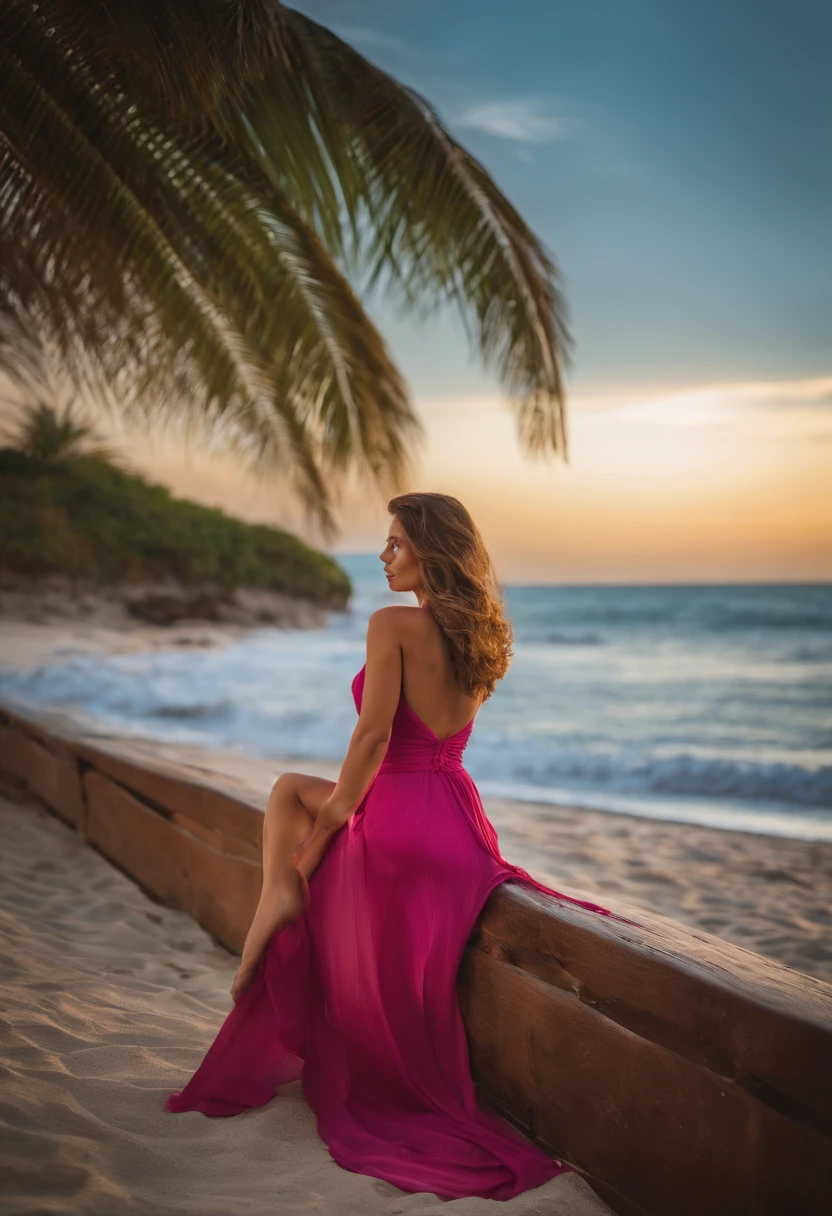 mujer sin ropa en la playa