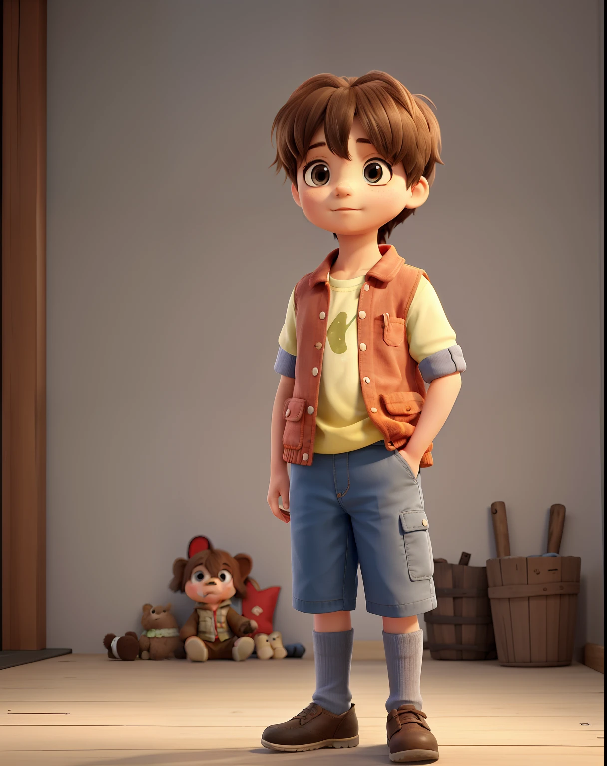 A child standing in front