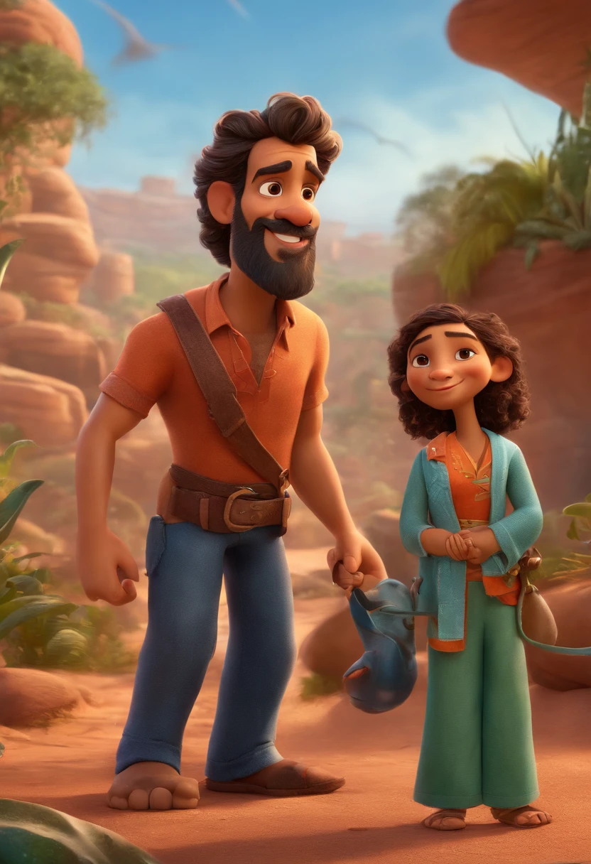 Um Homem de cabelos compridos e barba , icaro carvalho, caio santos, david rios ferreira, imagem do avatar, andrea rocha, edu souza, cerca de 3 5 anos, desenho animado pixar.