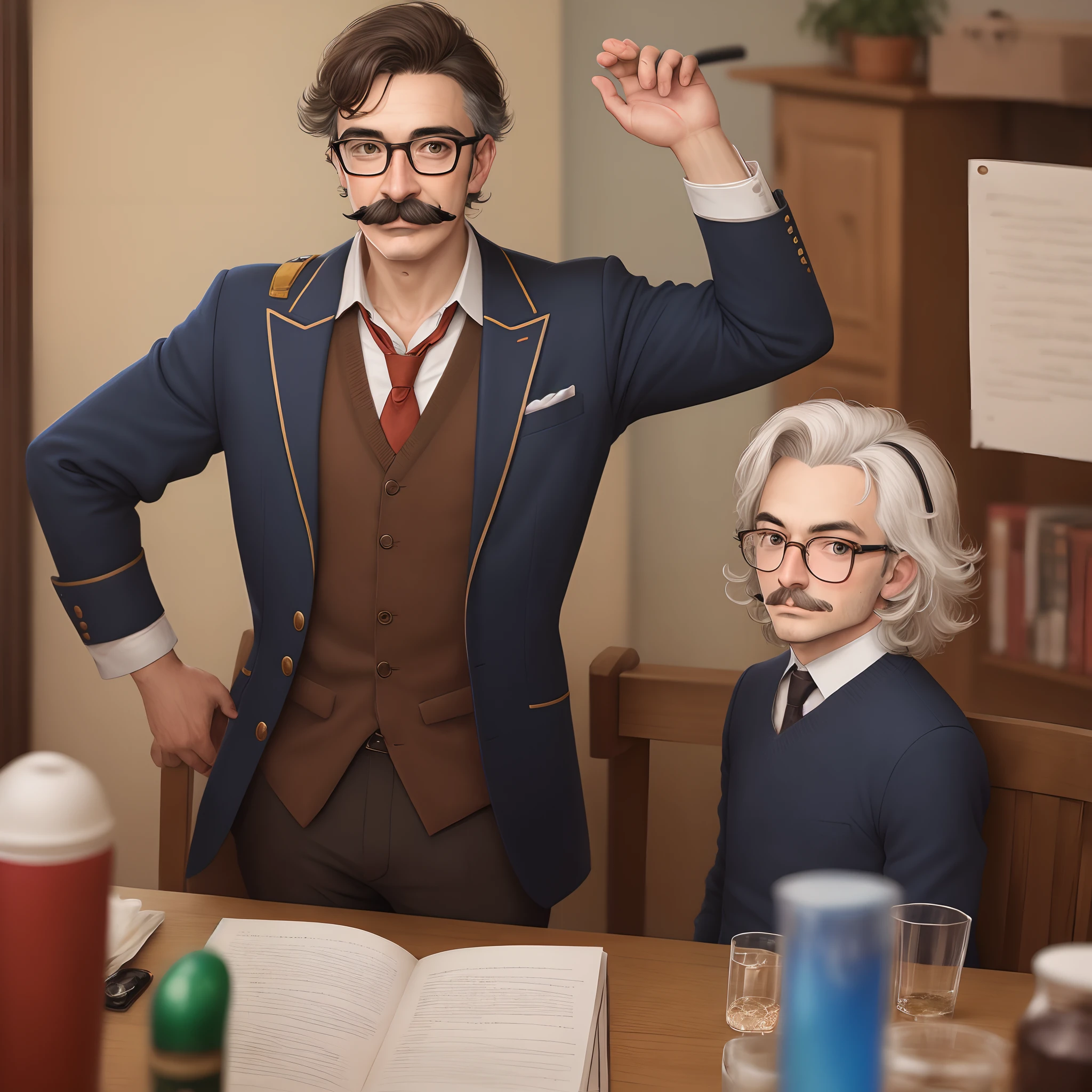 Virginio, narigudo, Moustache and glasses