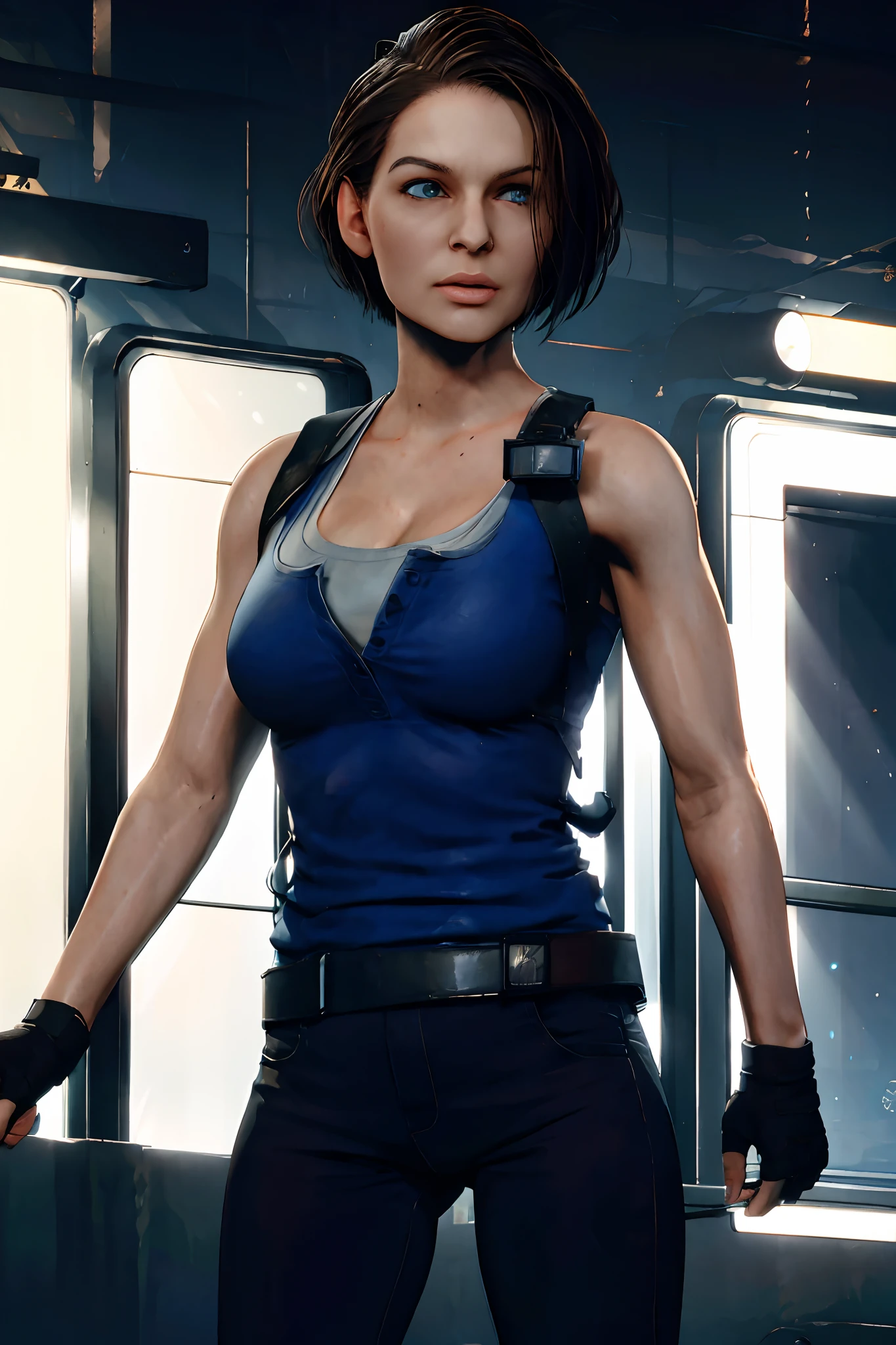 Jill Valentine, Beautiful, dark city background