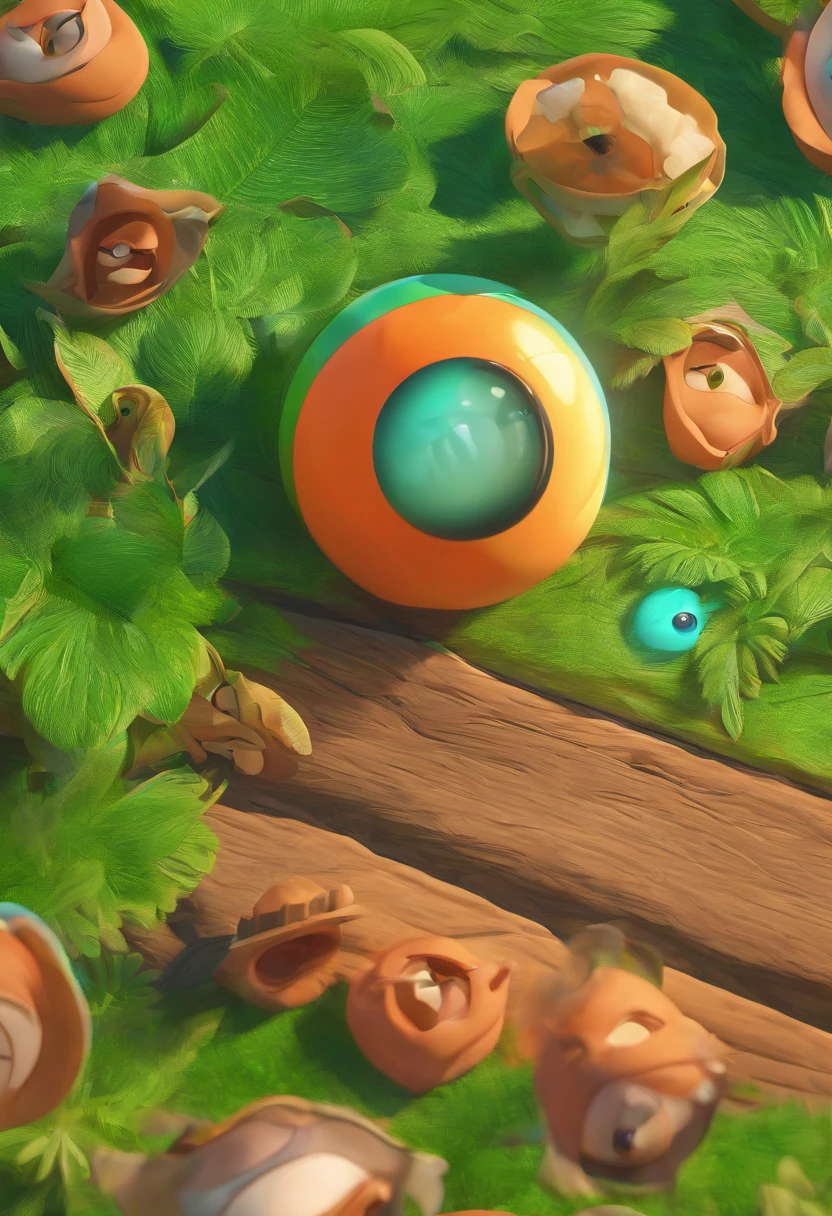 Estilo Pixar: Olhos verdes, barba grisalha cabelos loiros com fios brancos,