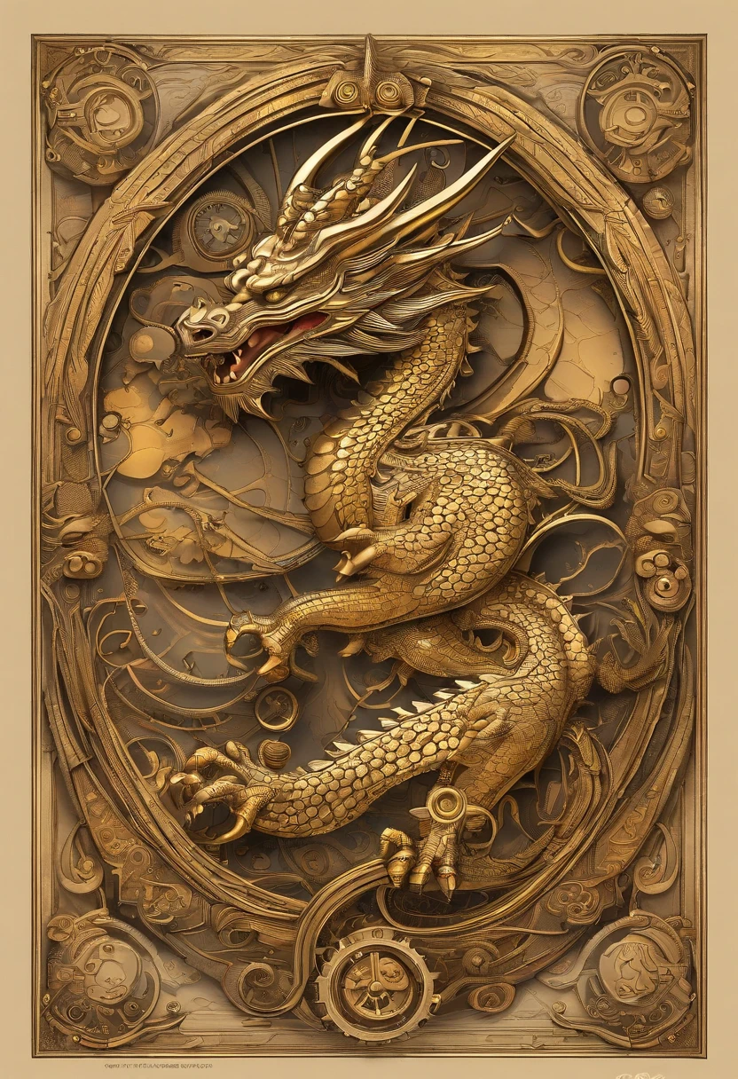 A logo、​masterpiece、(white backgrounid:1)、Golden Chinese dragon surrounded by white clouds、Deities々Halo、the wind、Deities、long wavy body、tusk、The upper part of the body、Fantasia、myth、hightquality、ighly detailed、​masterpiece、epic poem、Particle effect、Dynamic effects