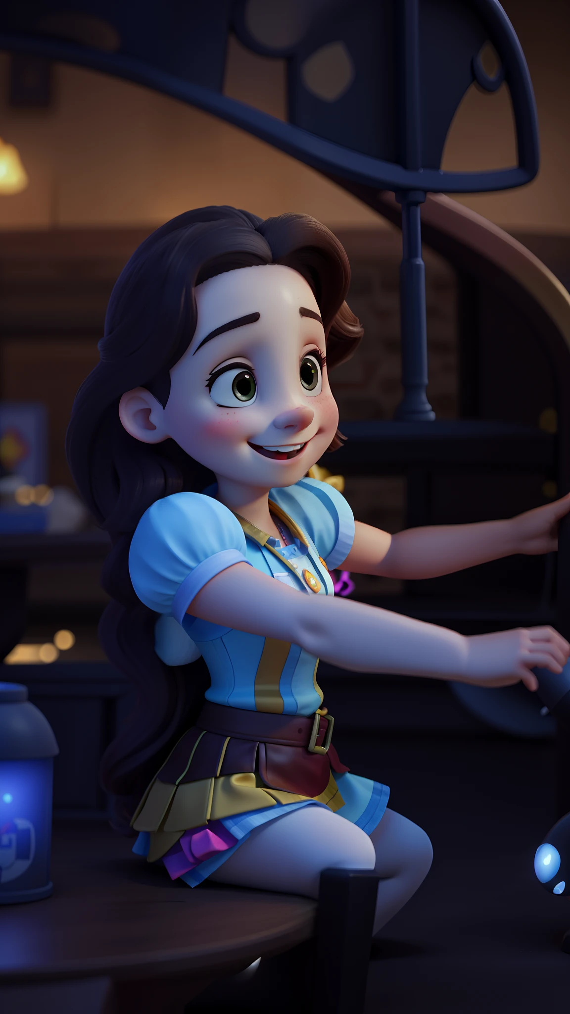Uma princesa pixel cabelos longos claro pele clara sorridente alta qualidade