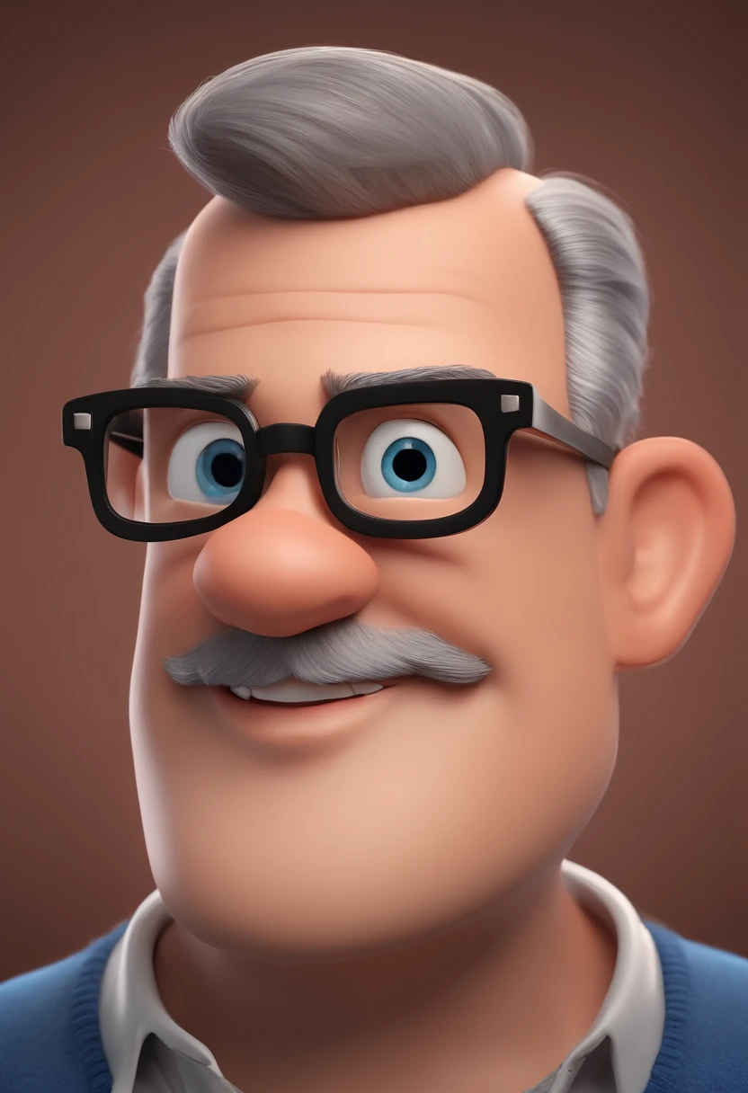 Cartoon character of a man with black glasses and a blue shirt, animation character, Caractere estilizado, animation style rendering, 3D estilizado, Arnold Maya render, 3 d render stylized, toon render keyshot, Personagem 3D, Personagem 3D, 3d rendering stylized, 3 d character render, personagem de desenho animado, Personagem de close up, Pose de personagem,  (Estilo Pixar) (master part:1.2) (Bokeh) (best quality) (pele detalhada) (textura detalhada) (8k) (argila) (Cinematic lighting) (foco nítido