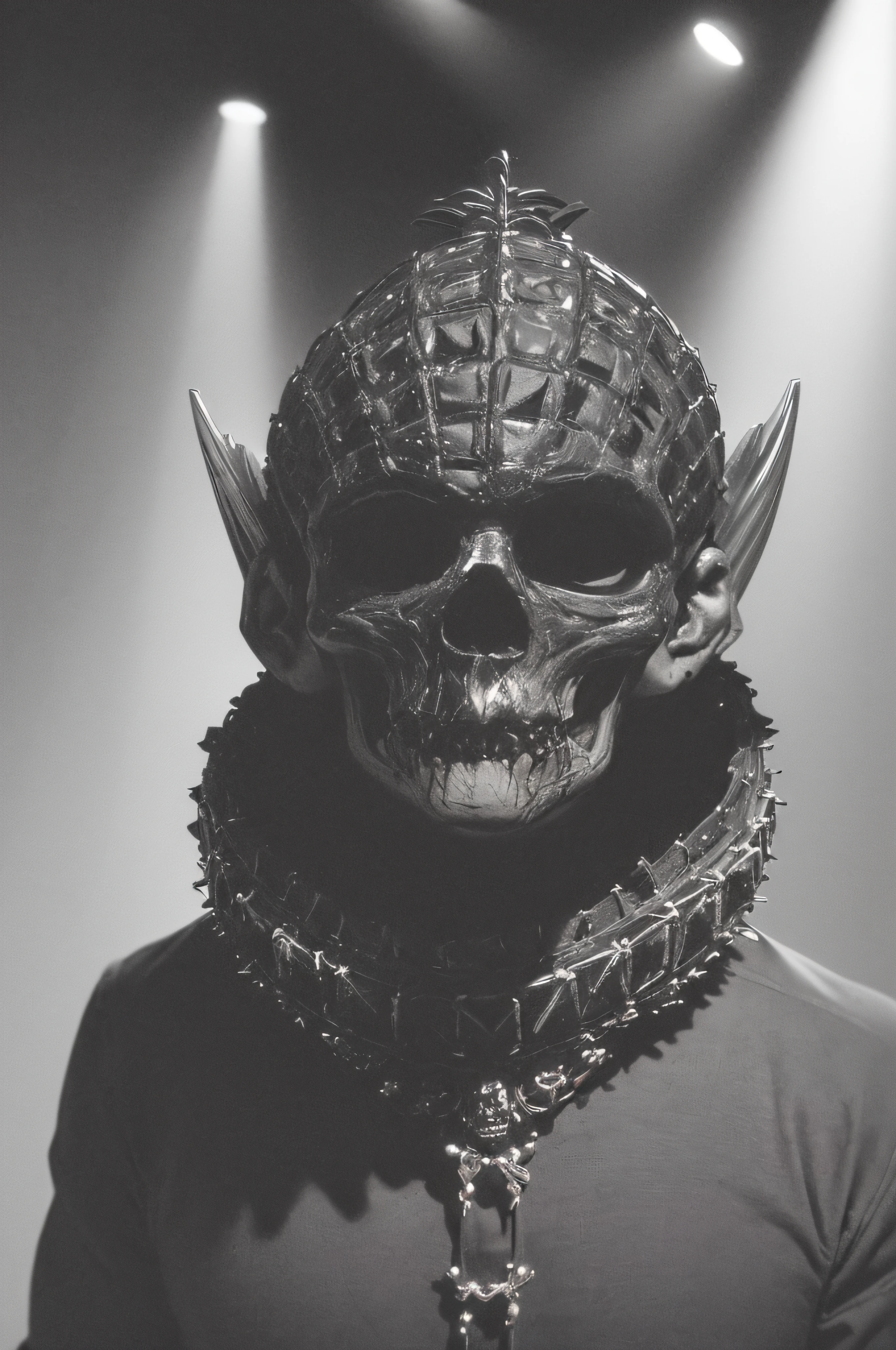 "(The best lighting, oscuro, dramatic),(feto calavera alien, Hellraiser, Cicatrices, , sexy, cerebro, sangre, una rata dentro de la cabeza, terror.),(ojos rojos, calaveras). morning light.
