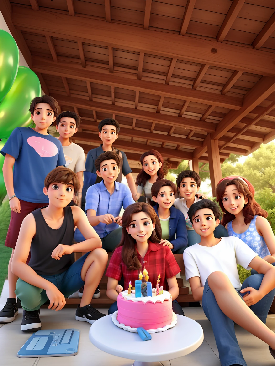 A group of friends celebrating their birthday