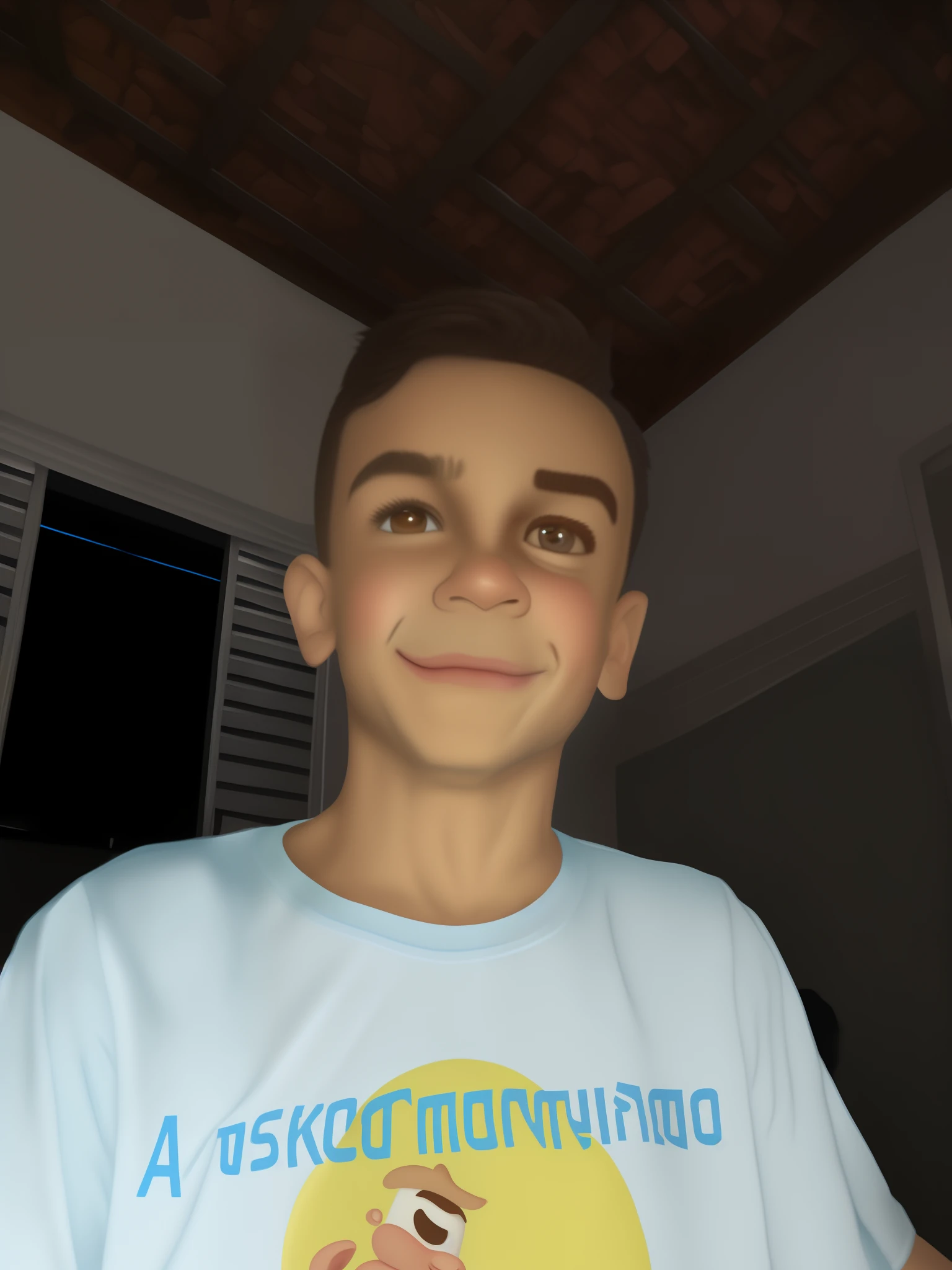Make a Pixar Style Boy Banner/Disney com camisa azul