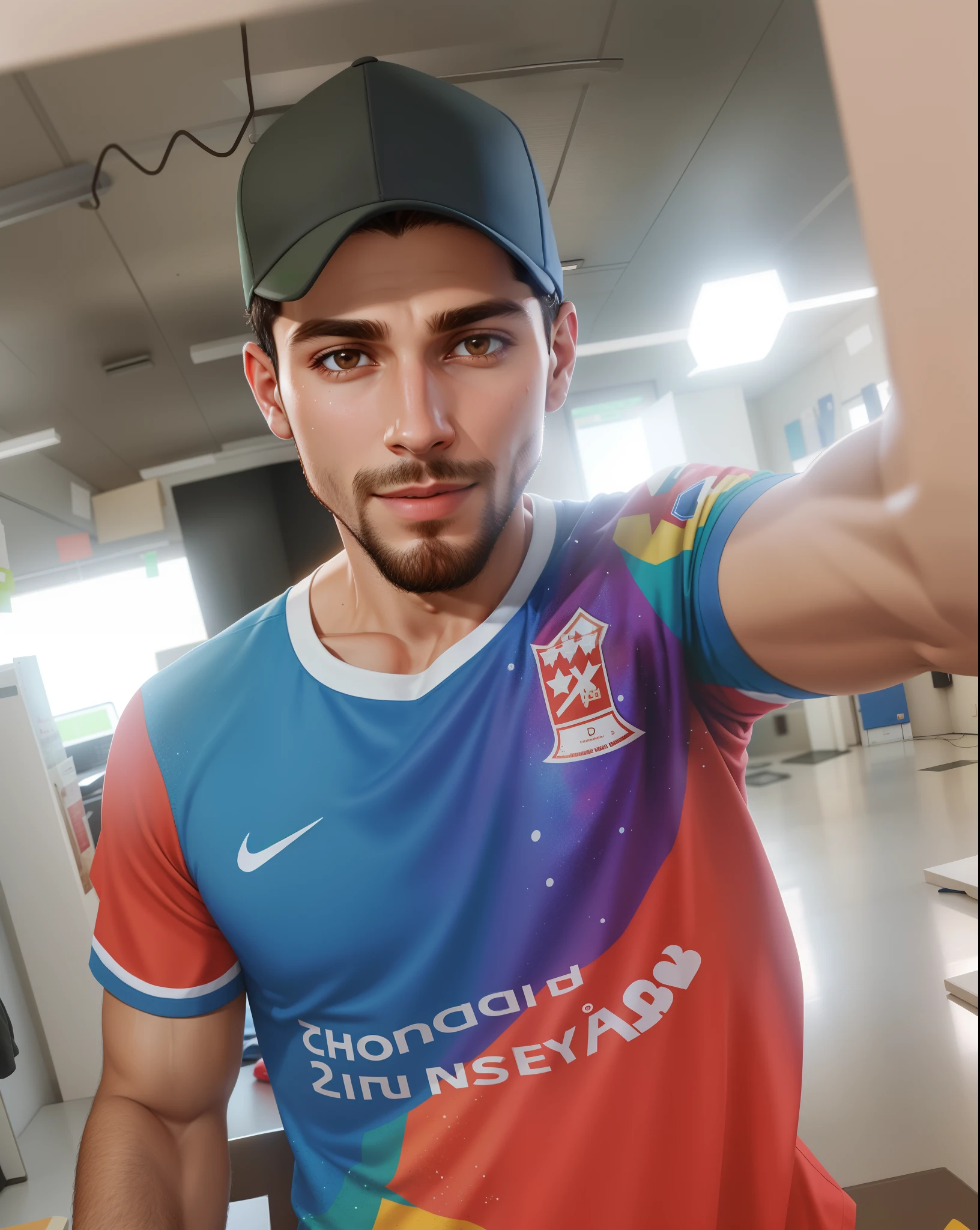 Homem de Arafed tirando uma selfie em uma academia com um espelho, suando muito, 3 2 anos, em uma academia, Cristiano Orrillo, andres rios, 2 7 anos, Eloy Morales, 2 8 anos, Estilo Mohamed Chahin, Mohamed Chahin, sweating, imagem de perfil, 38 anos, 2 9 anos