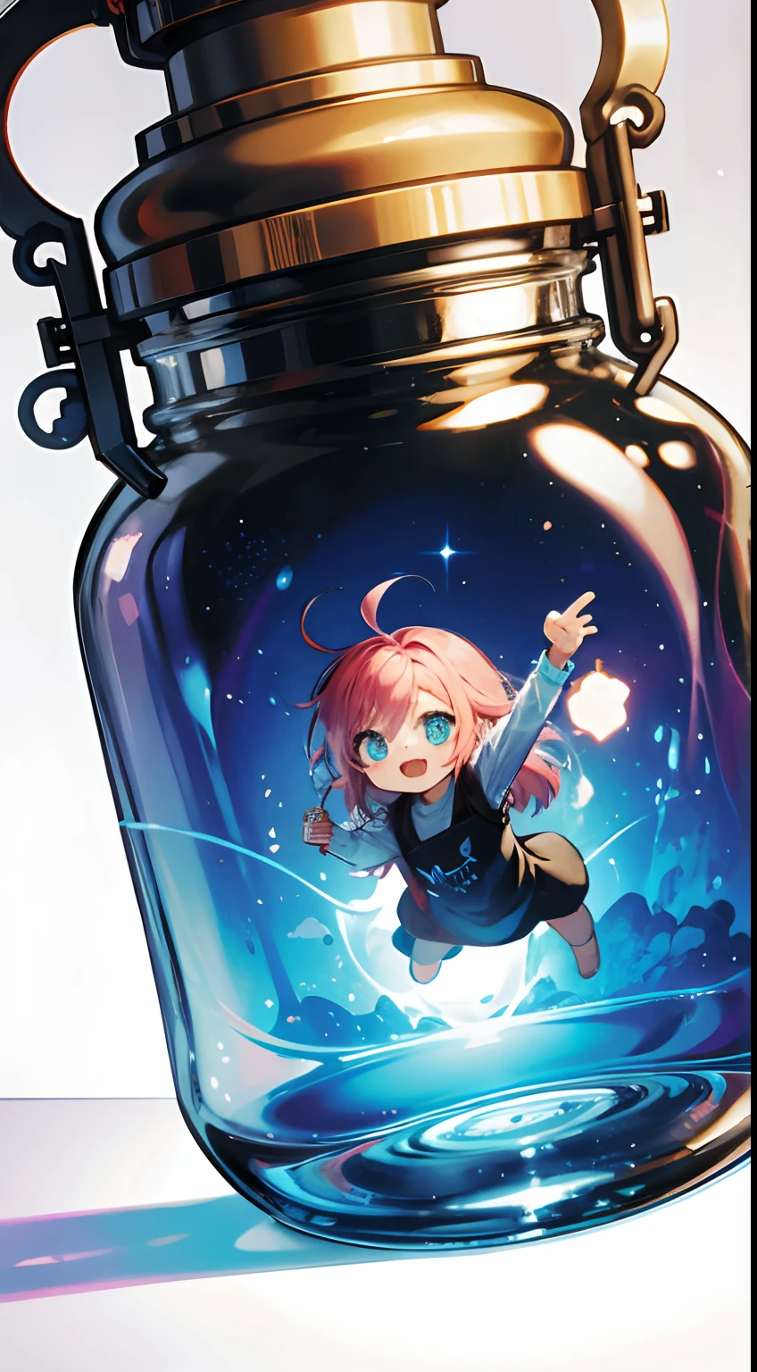 Chibi alien trapped in a magic jar