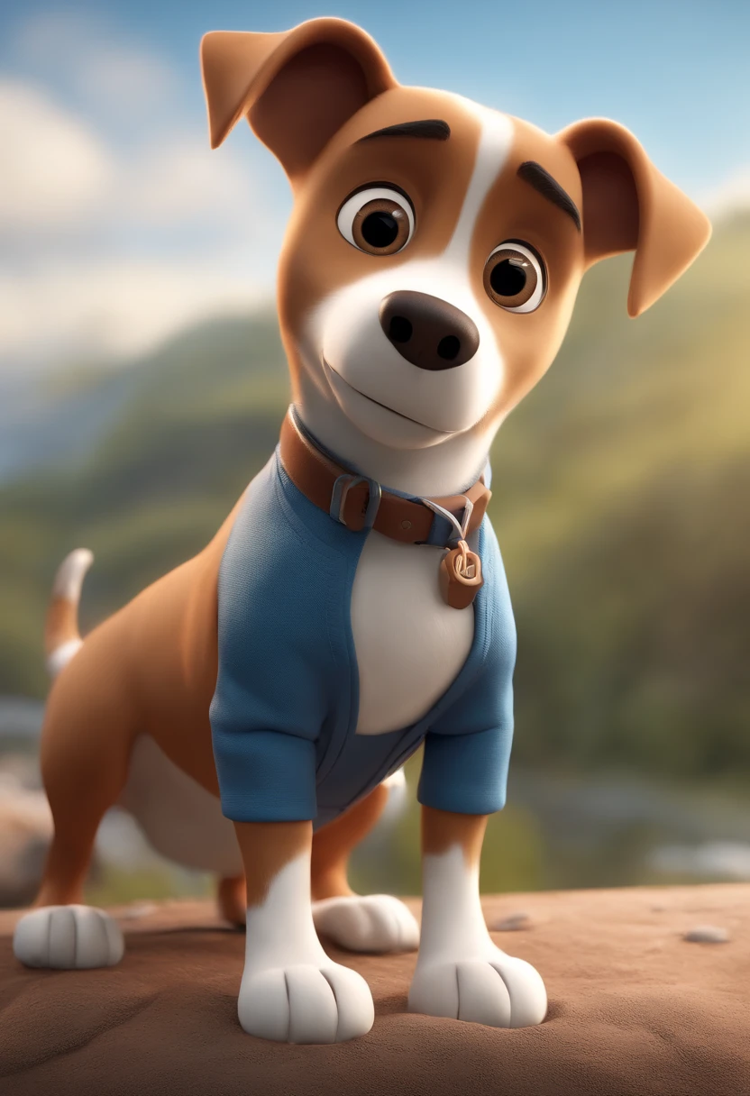 personagem dos desenhos animados de uma cachorrinham com pelo branco e nao com tanto pelo, animation character, com um fundo branco, com a lingua para fora, Caractere estilizado, animation style rendering, 3D estilizado, Arnold Maya render, 3 d render stylized, toon render keyshot, Personagem 3D, Personagem 3D, 3d rendering stylized, 3 d character render, personagem de desenho animado, Personagem de close up, Pose de personagem, (Estilo Pixar) (master part:1.2) (Bokeh) (best quality) (pele detalhada) (textura detalhada) (8k) (argila) (Cinematic lighting) (foco nítido