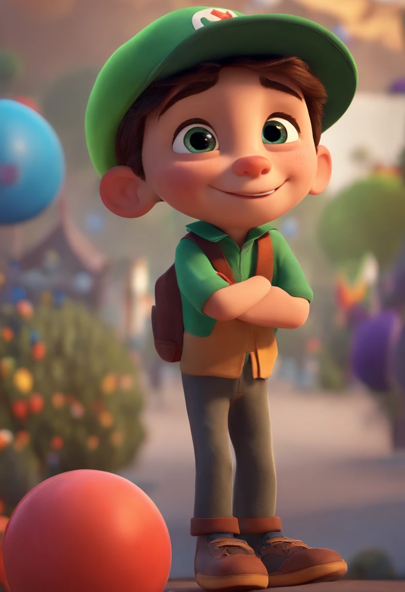Image of a boy for a story in a YouTube video in Pixar format, He's the allabester, He's the class leader, He's outgoing, Playful and gets up for a lot of things