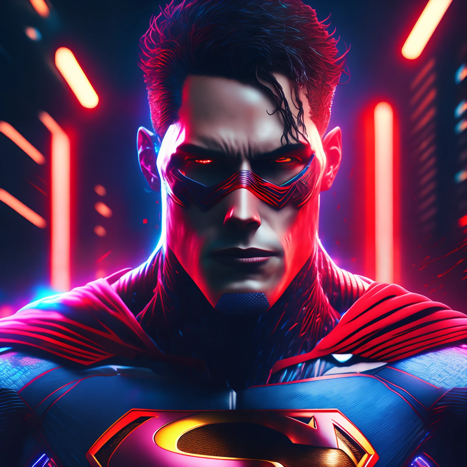 Cyborg Superman (DC), cyberpunk, 8K