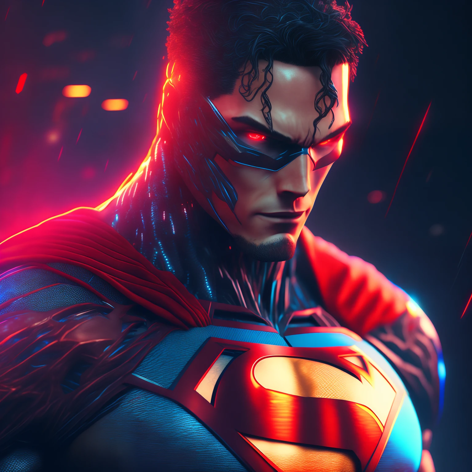 Cyborg Superman (DC), cyberpunk, 8K