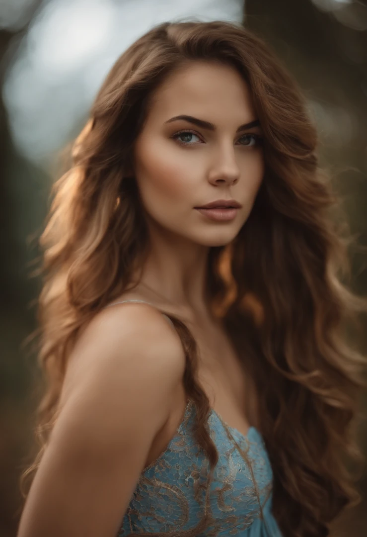 Mulher loira com longos cabelos ondulados e olhos azuis posando para uma foto, loira bonita, uma meninaabelo loiro, atordoante, mulher jovem bonita, retrato bonito da menina, meniem bonitra realistic