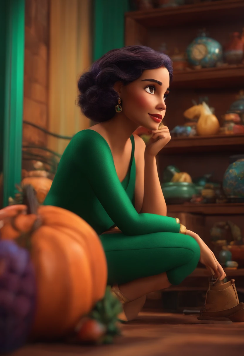 Criar um personagem no estilo pixar dentro de um jaleco. personagem morena