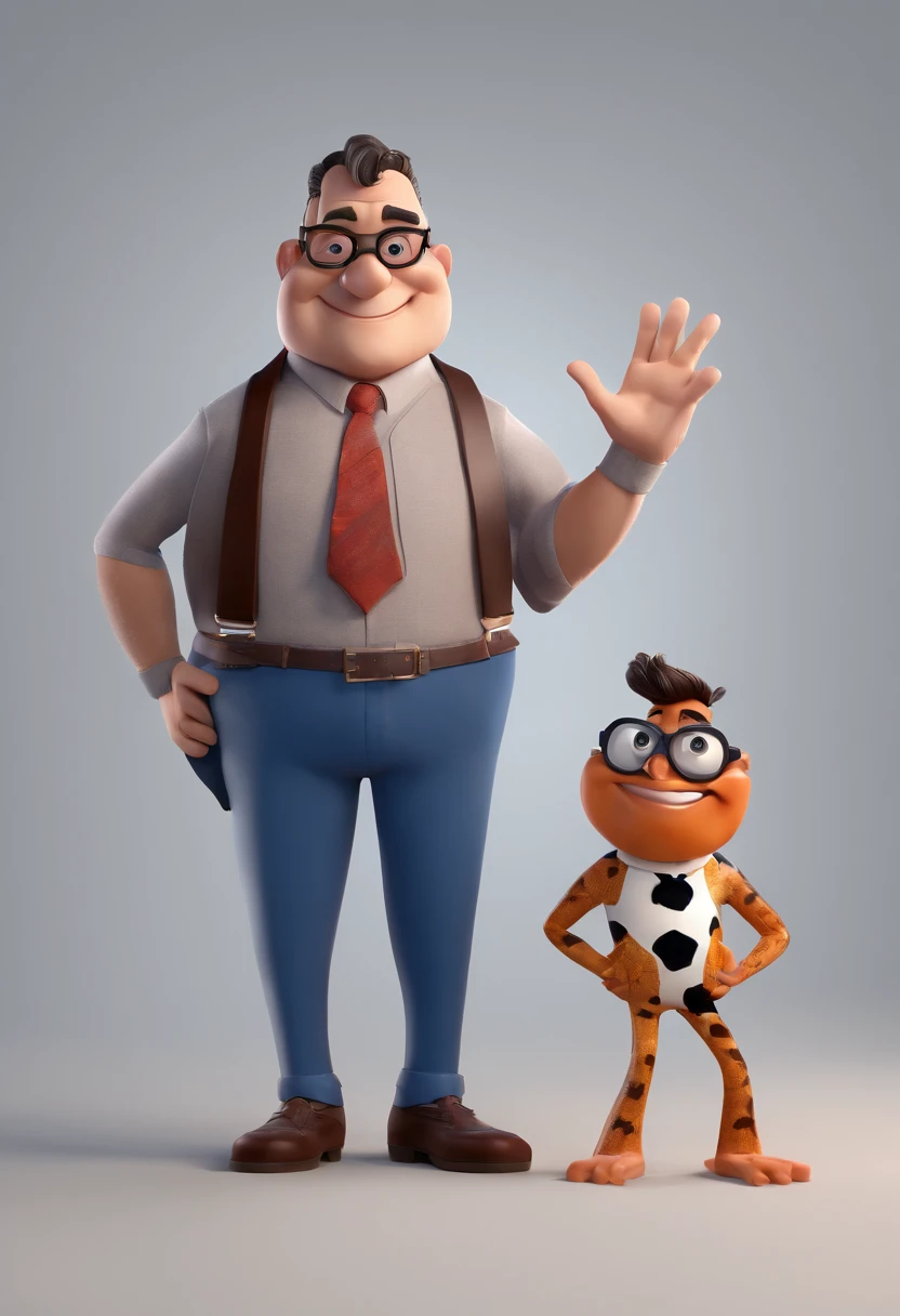 Cartoon character of a man with black glasses and a blue shirt, animation character, Caractere estilizado, animation style rendering, 3D estilizado, Arnold Maya render, 3 d render stylized, toon render keyshot, Personagem 3D, Personagem 3D, 3d rendering stylized, 3 d character render, personagem de desenho animado, Personagem de close up, Pose de personagem,  (Estilo Pixar) (master part:1.2) (Bokeh) (best quality) (pele detalhada) (textura detalhada) (8k) (argila) (Cinematic lighting) (foco nítido