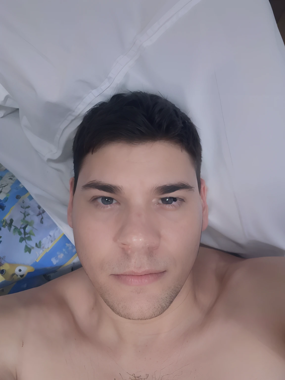 Man looking at the camera in superhero style