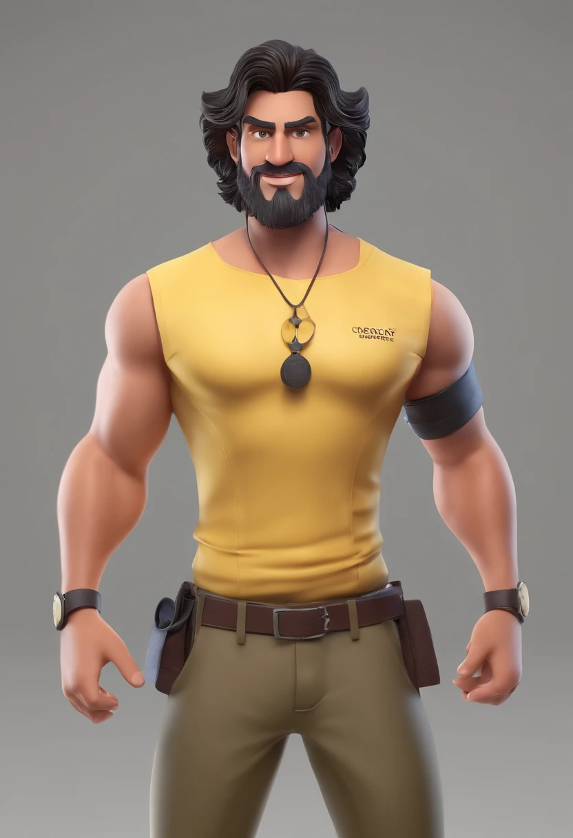 An illustraion, Highlighting a man's skin is black, cabelo liso, curto e preto, Desenvolva esta arte em Full HD, Focus on your cinematic touch, Estilo Disney Pixar Animations