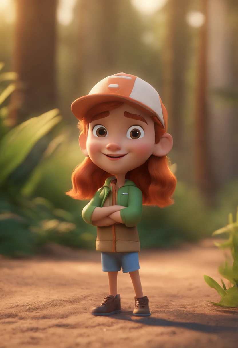 Casal na Praia, vegetation in the background, mulher com pintinhas no rosto, animation character, Caractere estilizado, animation style rendering, 3D estilizado, Arnold Maya render, 3 d render stylized, toon render keyshot, Personagem 3D, Personagem 3D, 3d rendering stylized, 3 d character render, personagem de desenho animado, Personagem de close up, Pose de personagem,  (Estilo Pixar) (master part:1.2) (Bokeh) (best quality) (pele detalhada) (textura detalhada) (8k) (argila) (Cinematic lighting) (foco nítido