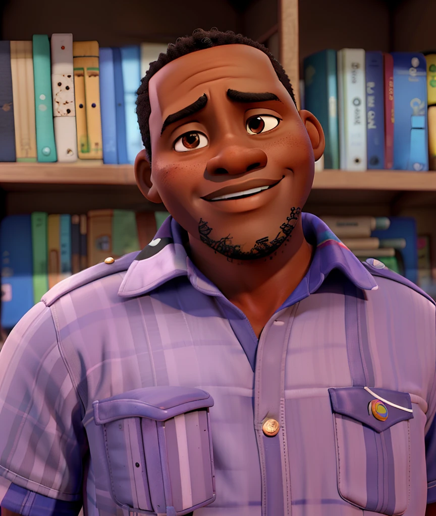 Mozambican man, de pele morena, estilo Pixar, High definition, best quality.