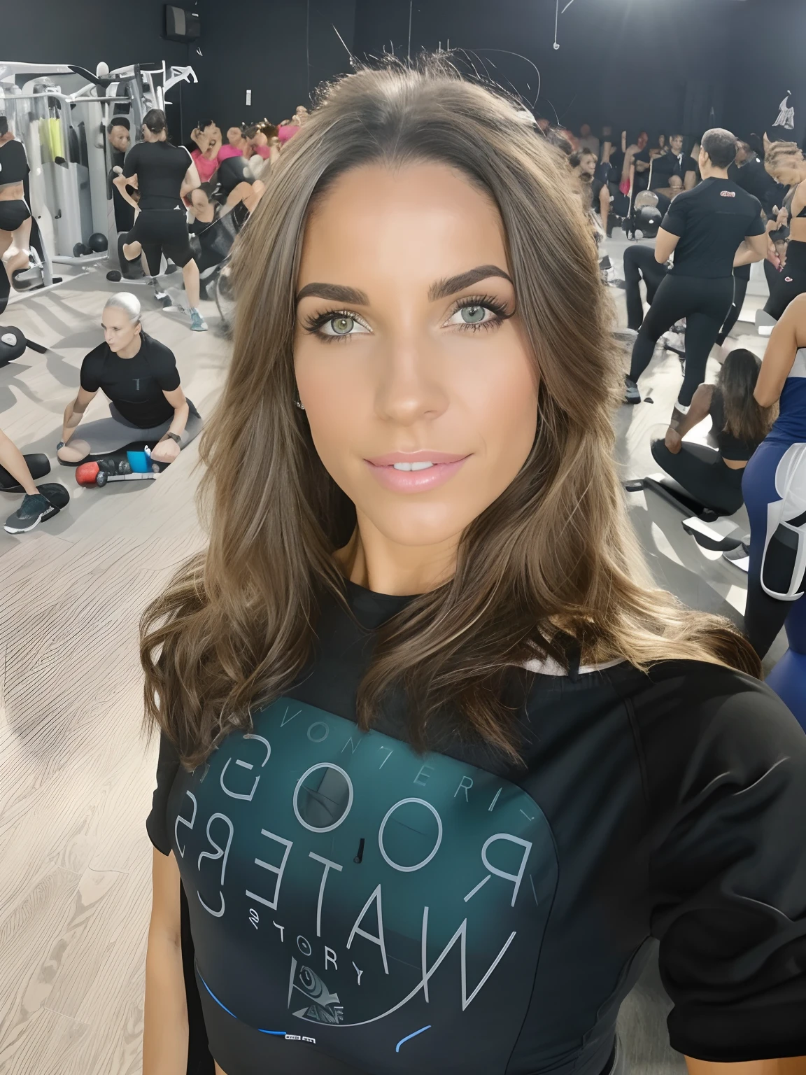Woman in a white sports bra top and black leggings standing in a gym, em uma academia, foto fit, menina em forma, malhar, corpo em forma, Cottagecore!! corpo fitness, com abdominais, mulher em forma, fit curvy physique, Jet Black Leggings, IFBB Corpo Fitness, Pose forte, em forma, Fit physique, corpo forte, workout