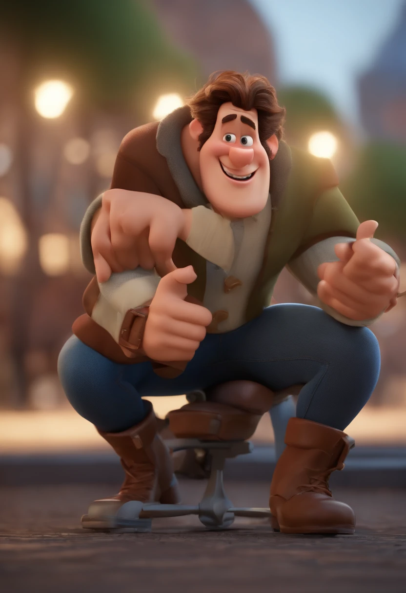 Cartoon character of a man without glasses, animation character, Caractere estilizado, animation style rendering, 3D estilizado, Arnold Maya render, 3 d render stylized, toon render keyshot, Personagem 3D, Personagem 3D, 3d rendering stylized, 3 d character render, personagem de desenho animado, Personagem de close up, Pose de personagem,  (Estilo Pixar) (master part:1.2) (Bokeh) (best quality) (pele detalhada) (textura detalhada) (8k) (argila) (Cinematic lighting) (foco nítido