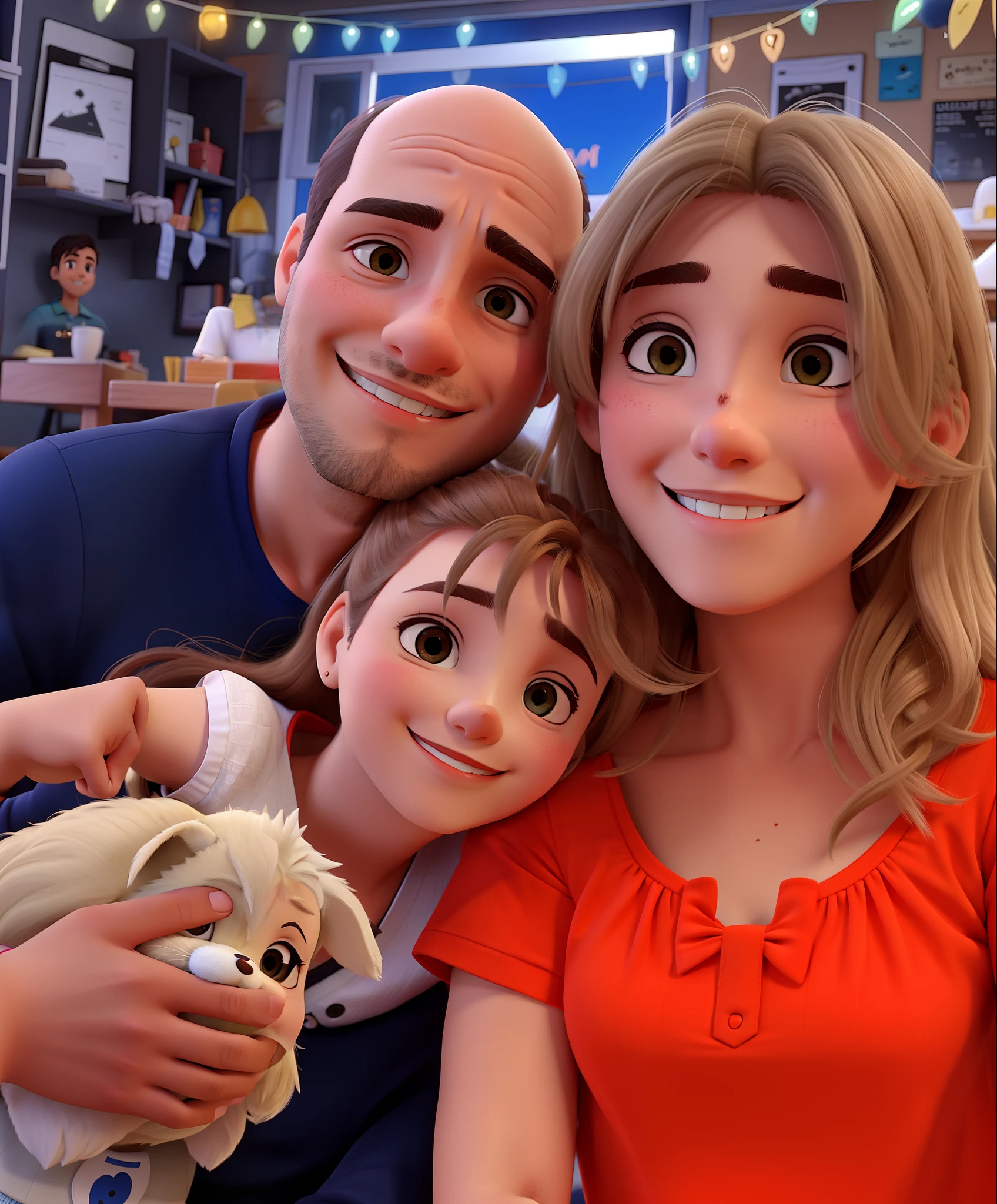 Um casal feliz com filha junto