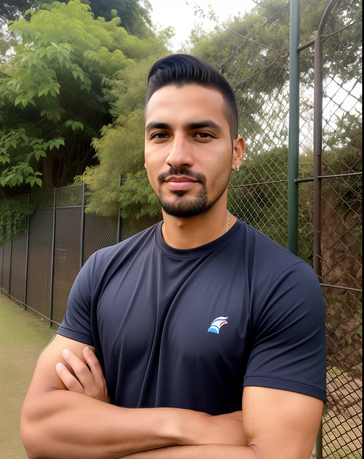 there is a man that is standing in front of a fence, david rios ferreira, icaro carvalho, edu souza, gui guimaraes, daniel mirante, joe alves, caio santos, michael vicente, by Samuel Silva, luiz escanuela, miguel iglesias, nick silva, carmelo blandino, by Ramón Silva, by Luis Miranda