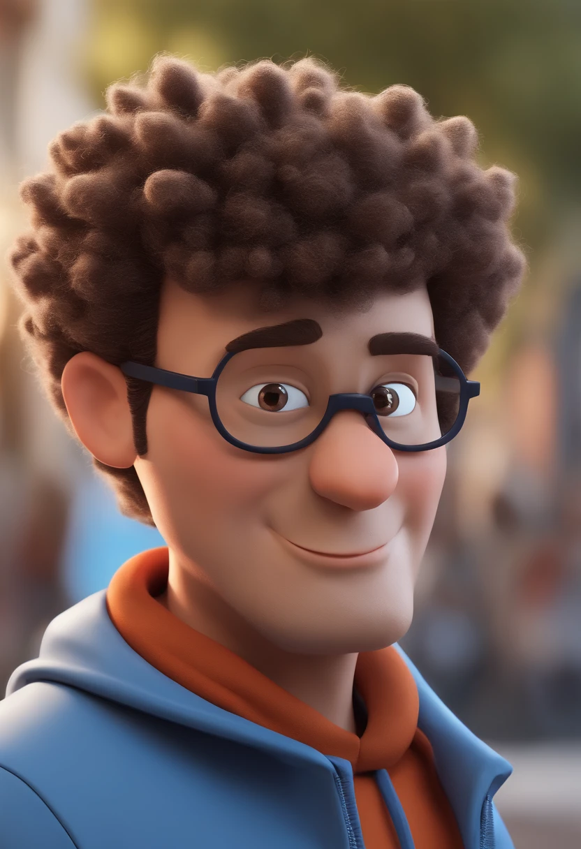 Cartoon character of a man with black glasses and a blue shirt, animation character, Caractere estilizado, animation style rendering, 3D estilizado, Arnold Maya render, 3 d render stylized, toon render keyshot, Personagem 3D, Personagem 3D, 3d rendering stylized, 3 d character render, personagem de desenho animado, Personagem de close up, Pose de personagem, (Estilo Pixar) (master part:1.2) (Bokeh) (best quality) (pele detalhada) (textura detalhada) (8k) (argila) (Cinematic lighting) (foco nítido