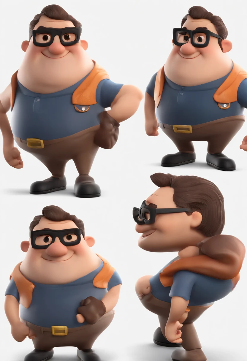 Cartoon character of a man wearing black glasses and a blue shirt, um personagem animado, Caractere estilizado, animation style rendering, 3D estilizado, Arnold Maya render, 3 d render stylized, toon render keyshot, Personagem 3D, Personagem 3D, 3d rendering stylized, 3 d character render, personagem de desenho animado, Personagem de close up, Pose de personagem, (Estilo Pixar) (master part:1.2) (Bokeh) (best quality) (pele detalhada) (textura detalhada) (8k) (argila) (Cinematic lighting) (foco nítido,Senta e vaza a parte superior do corpo