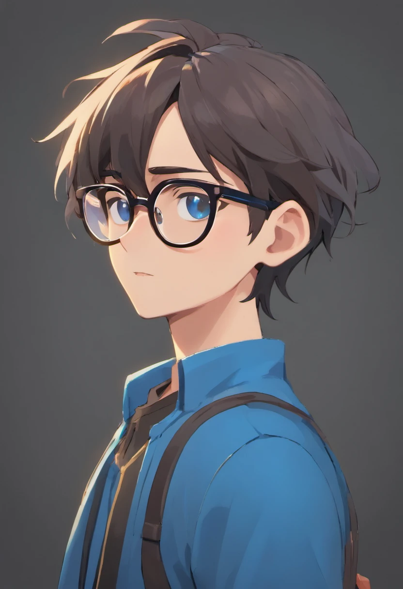 Cartoon character of a man with black glasses and a blue shirt, animation character, Caractere estilizado, animation style rendering, 3D estilizado, Arnold Maya render, 3 d render stylized, toon render keyshot, Personagem 3D, Personagem 3D, 3d rendering stylized, 3 d character render, personagem de desenho animado, Personagem de close up, Pose de personagem, (Estilo Pixar) (master part:1.2) (Bokeh) (best quality) (pele detalhada) (textura detalhada) (8k) (argila) (Cinematic lighting) (foco nítido