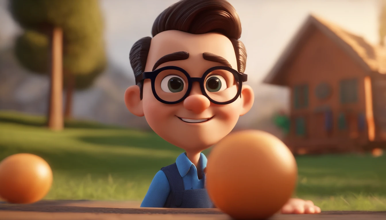 Cartoon character of a man with black glasses and a blue shirt, animation character, Caractere estilizado, animation style rendering, 3D estilizado, Arnold Maya render, 3 d render stylized, toon render keyshot, Personagem 3D, Personagem 3D, 3d rendering stylized, 3 d character render, personagem de desenho animado, Personagem de close up, Pose de personagem, (Estilo Pixar) (master part:1.2) (Bokeh) (best quality) (pele detalhada) (textura detalhada) (8k) (argila) (Cinematic lighting) (foco nítido