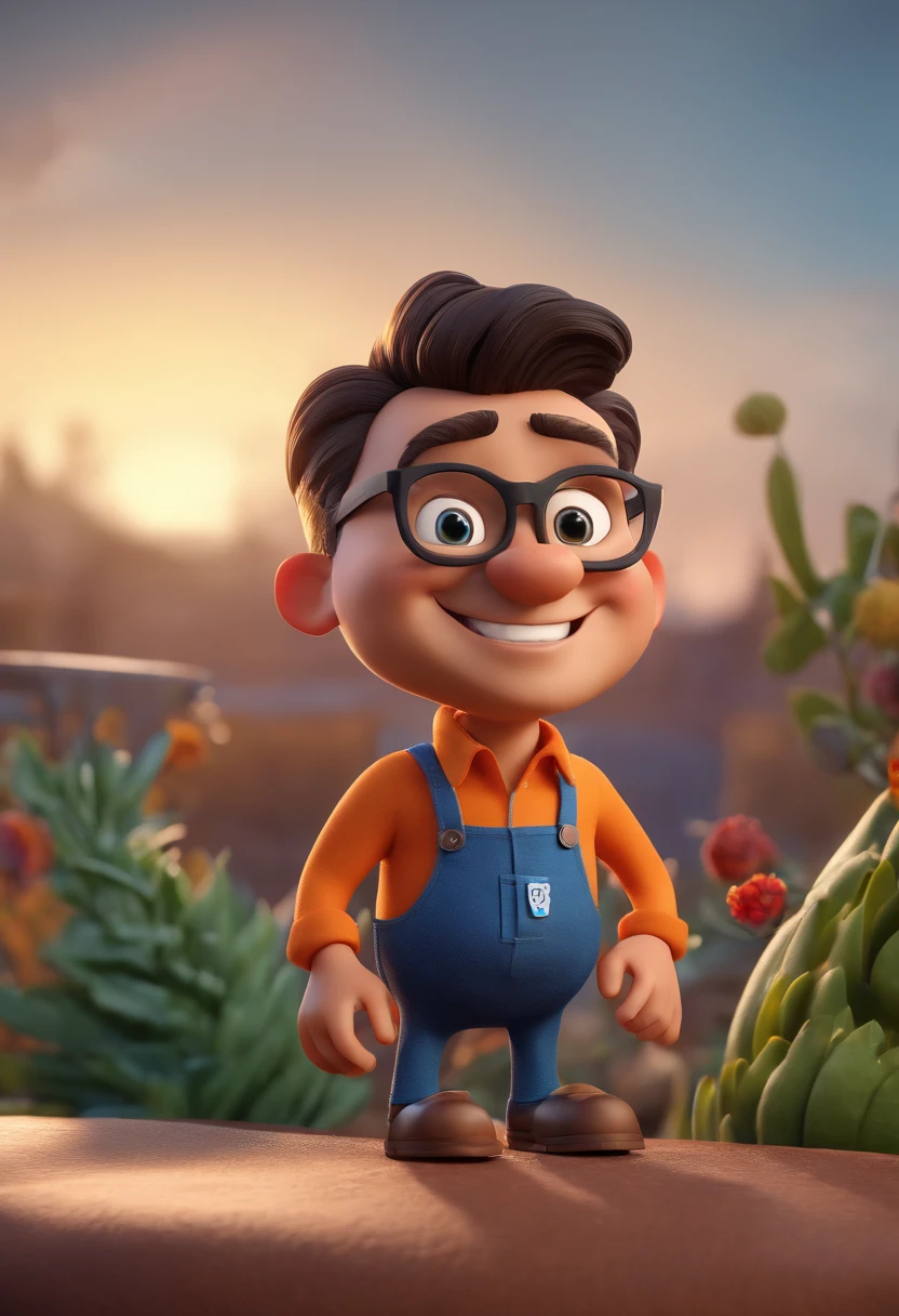 Cartoon character of a man with black glasses and a blue shirt, animation character, Caractere estilizado, animation style rendering, 3D estilizado, Arnold Maya render, 3 d render stylized, toon render keyshot, Personagem 3D, Personagem 3D, 3d rendering stylized, 3 d character render, personagem de desenho animado, Personagem de close up, Pose de personagem, (Estilo Pixar) (master part:1.2) (Bokeh) (best quality) (pele detalhada) (textura detalhada) (8k) (argila) (Cinematic lighting) (foco nítido