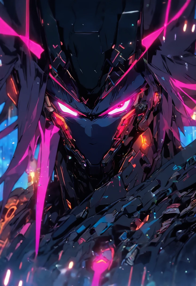 melhor qualidade, high resolution, Description 8 km CG, obra prima, awesome art, detalhe fino, high level of detail, detalhe intrincado, curtos cabelos negros,homen gordo,cavanhaque preto e branco, Grandes olhos lacrimejantes com estrelas neles,oculos preto, Pure lust, Evil face, jovem e bonito, imortal,Splatters ,,Luz e sombras, optical,roupas bonitas,lago,Cyberpunk, Mecha homen, mechanical body