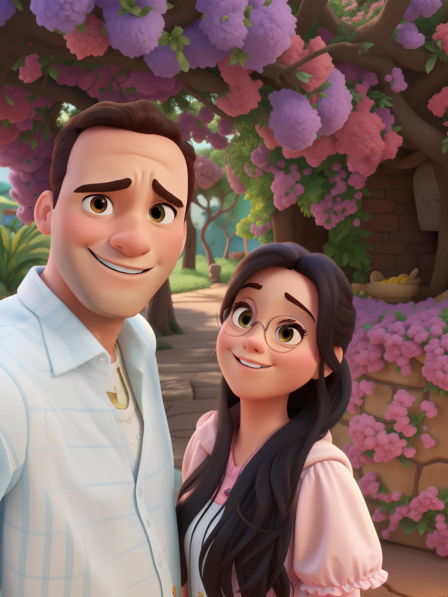 Um casal estilo Disney pixar, alta qualidade, melhor qualidade