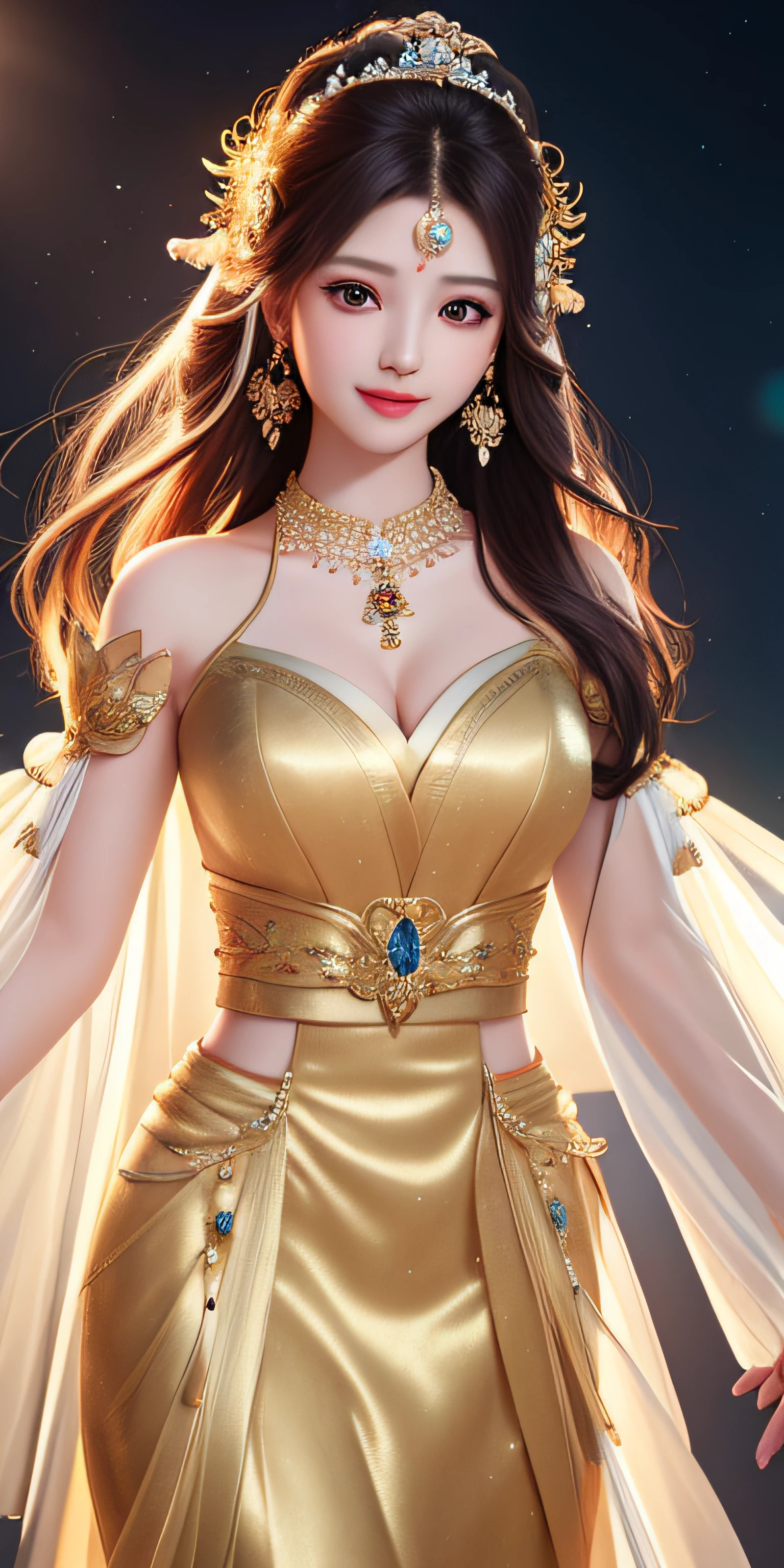 best quality, masterpiece, highres, 1girl, transparent silk china dress, beautiful face, hair ornament, looking at viewer, smile, closed mouth,lips, dress,hair ornament, necklace, jewelry, long hair, earrings, Beautiful face,upon_body, tyndall effect,photorealistic, dark studio, rim lighting, two tone lighting,(high detailed skin:1.2), 8k uhd, dslr, soft lighting, high quality, volumetric lighting, candid, Photograph, high resolution, 4k, 8k, Bokeh