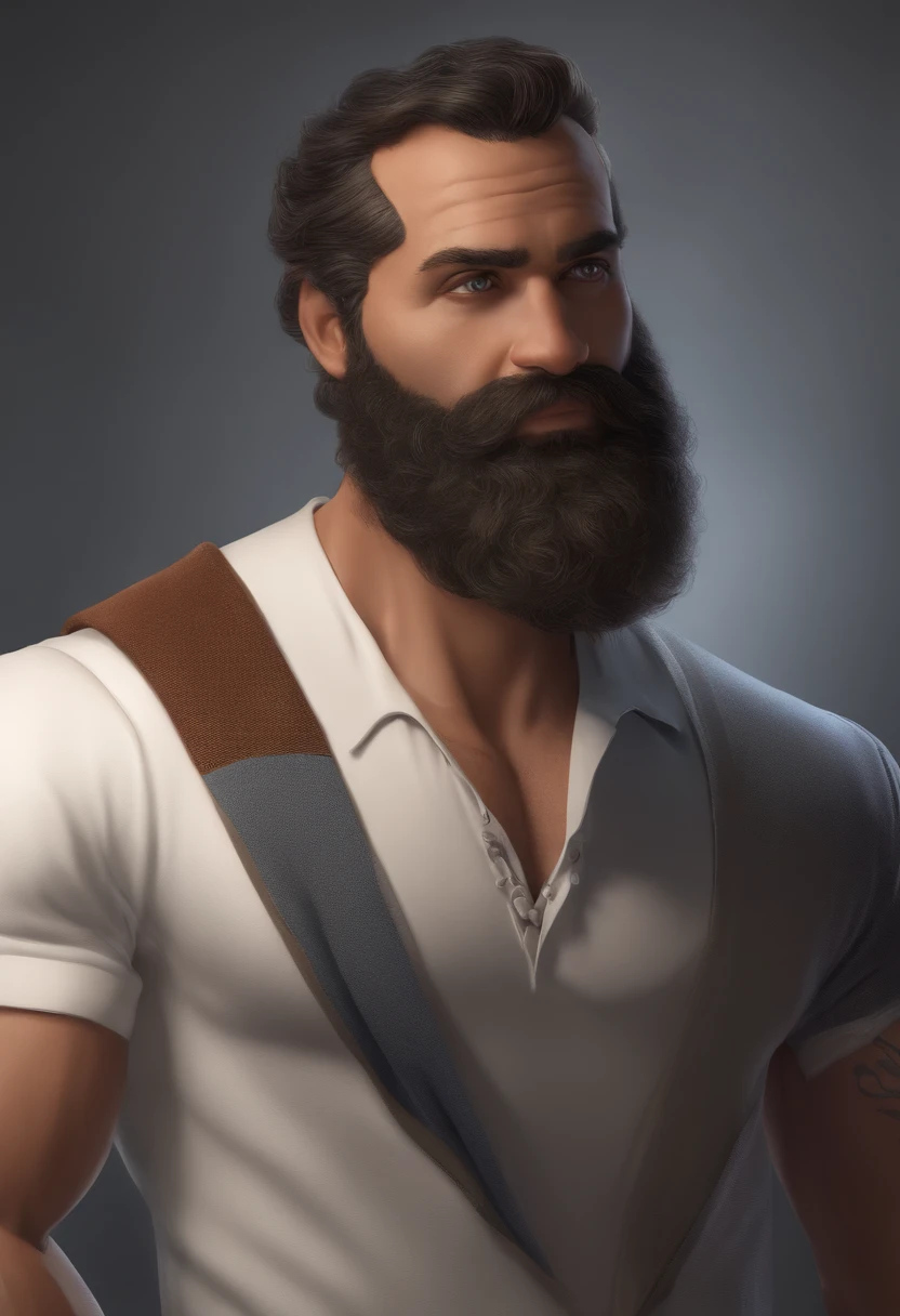 Um Homem de cabelos compridos e barba , 63 kg, 1,8 metros de altura, icaro carvalho, caio santos, david rios ferreira, imagem do avatar, andrea rocha, edu souza, cerca de 3 5 anos, desenho animado pixar.