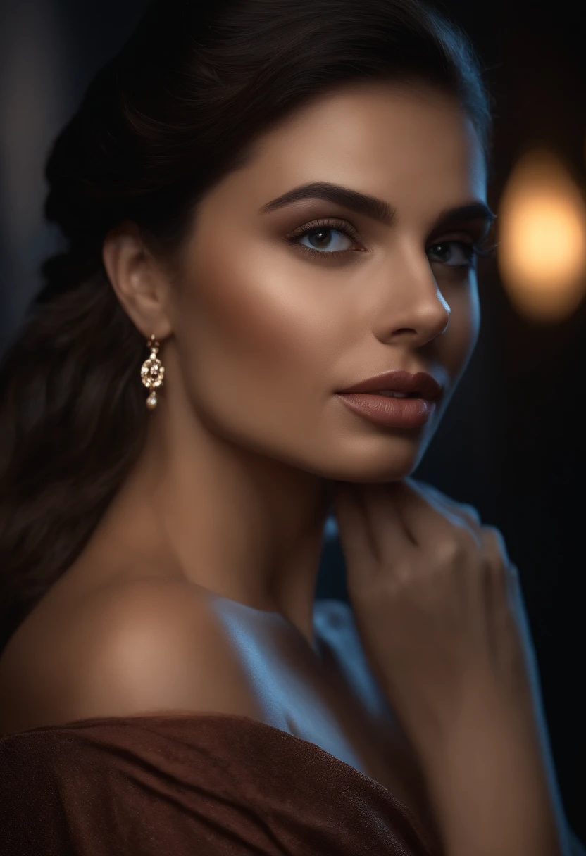 Portrait of a topless latina